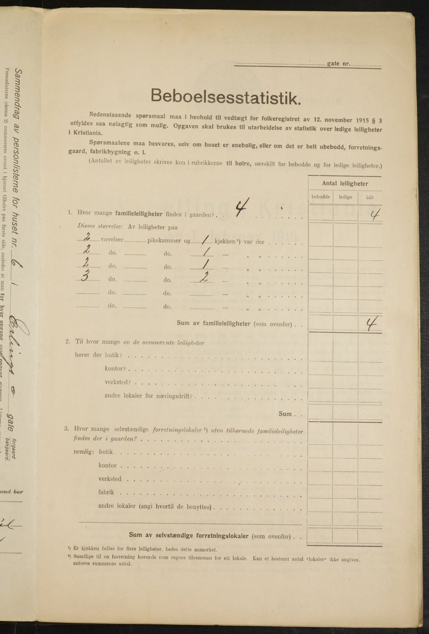 OBA, Municipal Census 1916 for Kristiania, 1916, p. 22373