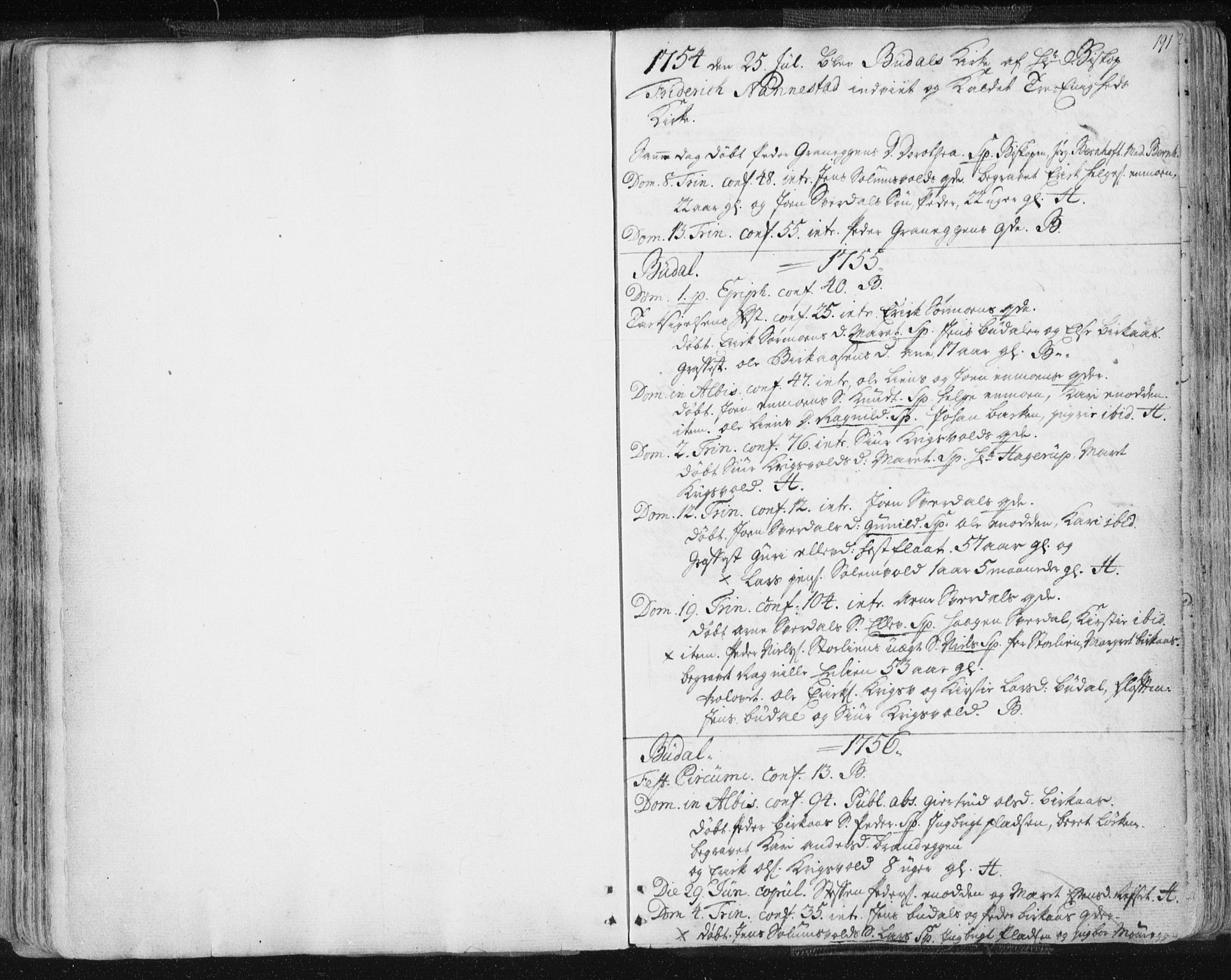 Ministerialprotokoller, klokkerbøker og fødselsregistre - Sør-Trøndelag, SAT/A-1456/687/L0991: Parish register (official) no. 687A02, 1747-1790, p. 191
