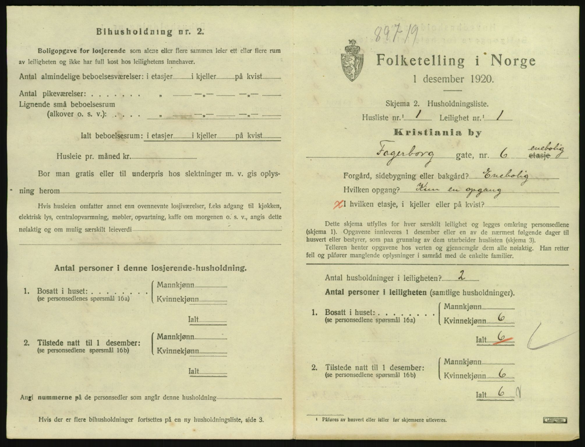 SAO, 1920 census for Kristiania, 1920, p. 22682