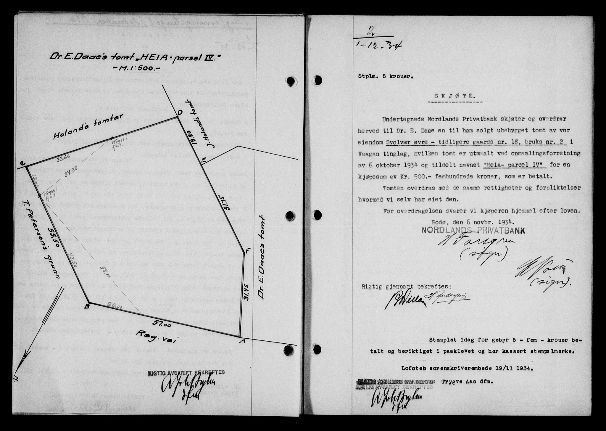 Lofoten sorenskriveri, SAT/A-0017/1/2/2C/L0030b: Mortgage book no. 30b, 1934-1934, Deed date: 01.12.1934