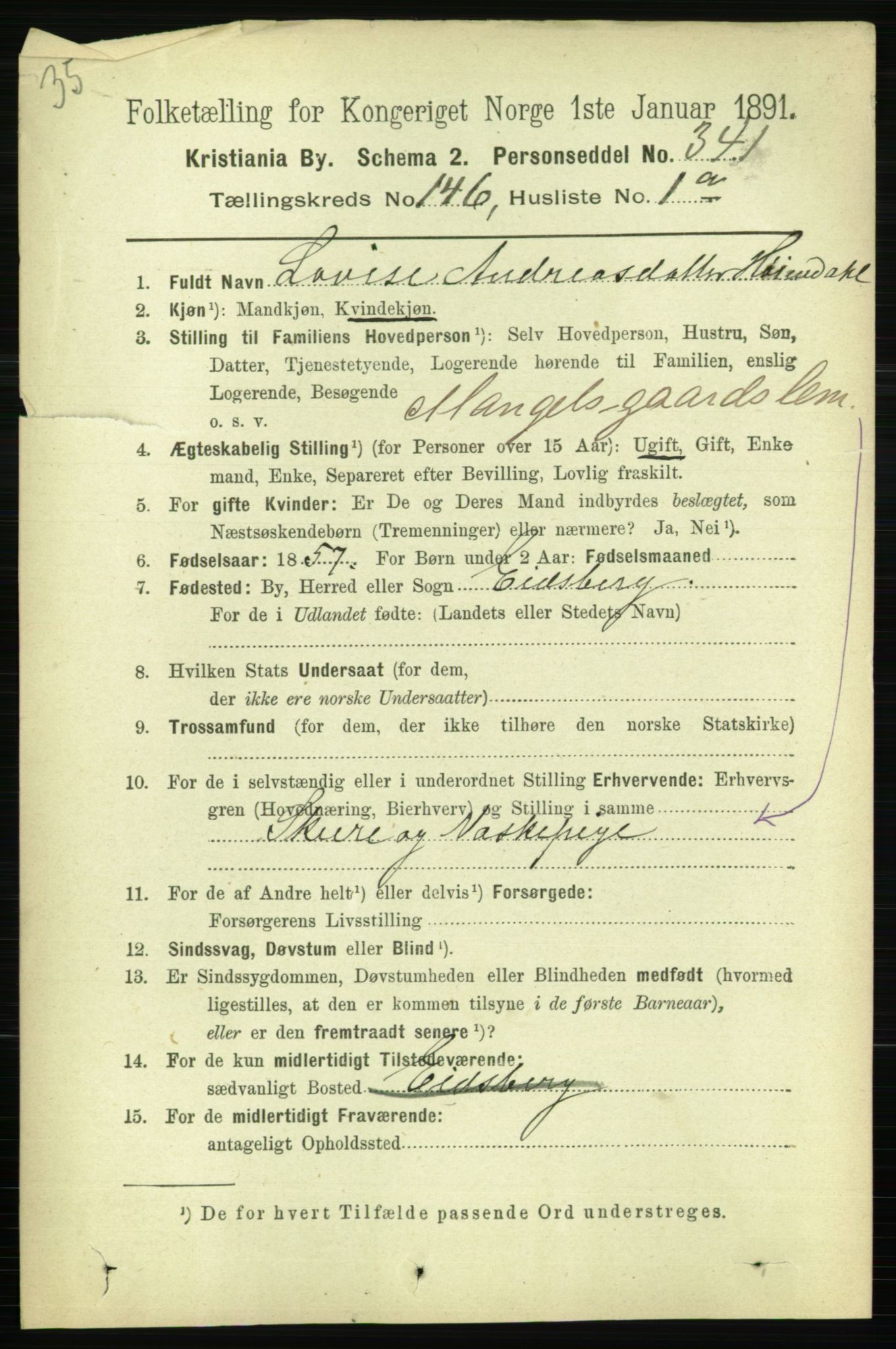 RA, 1891 census for 0301 Kristiania, 1891, p. 80493