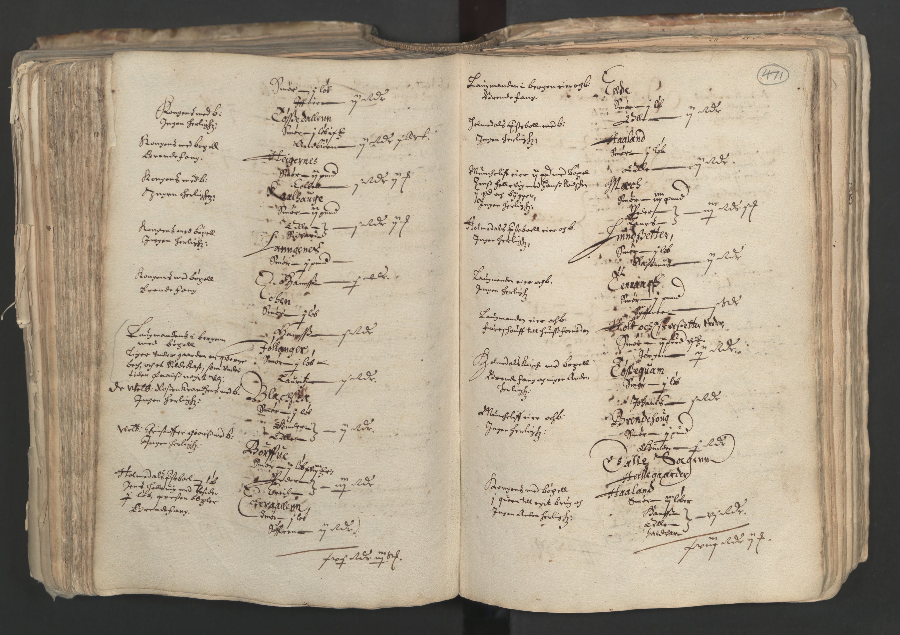 Rentekammeret inntil 1814, Realistisk ordnet avdeling, AV/RA-EA-4070/L/L0024/0001: Bergen lagdømme: / [A]: Alminnelig jordebok og skattemanntall (6 dalers kontribusjonsskatt). Sunnhordland, Hardanger, Nordhordland, Voss, Indre Sogn, Ytre Sogn, Sunnfjord, Nordfjord og Sunnmøre fogderi., 1661, p. 470b-471a