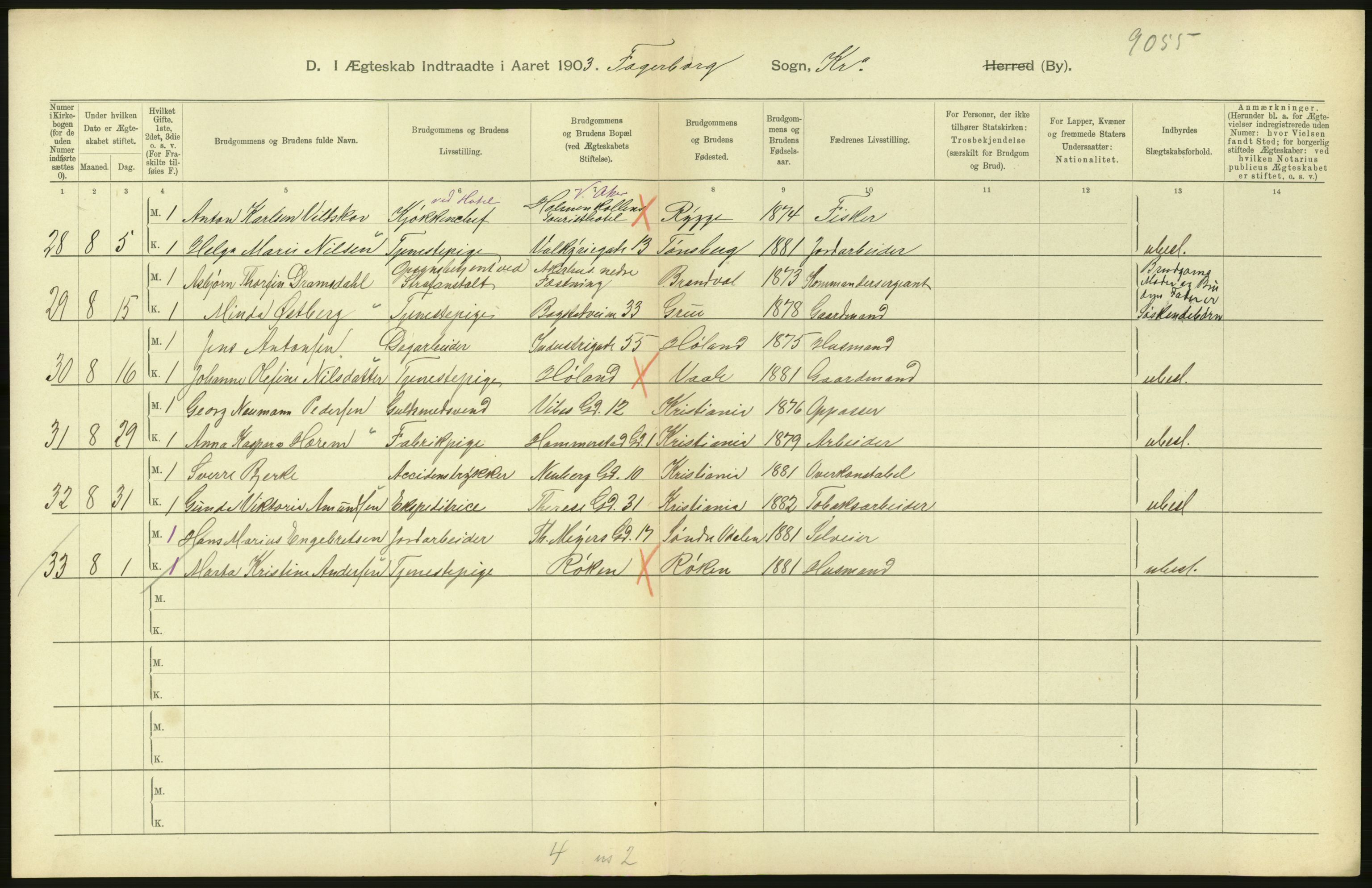 Statistisk sentralbyrå, Sosiodemografiske emner, Befolkning, AV/RA-S-2228/D/Df/Dfa/Dfaa/L0004: Kristiania: Gifte, døde, 1903, p. 720