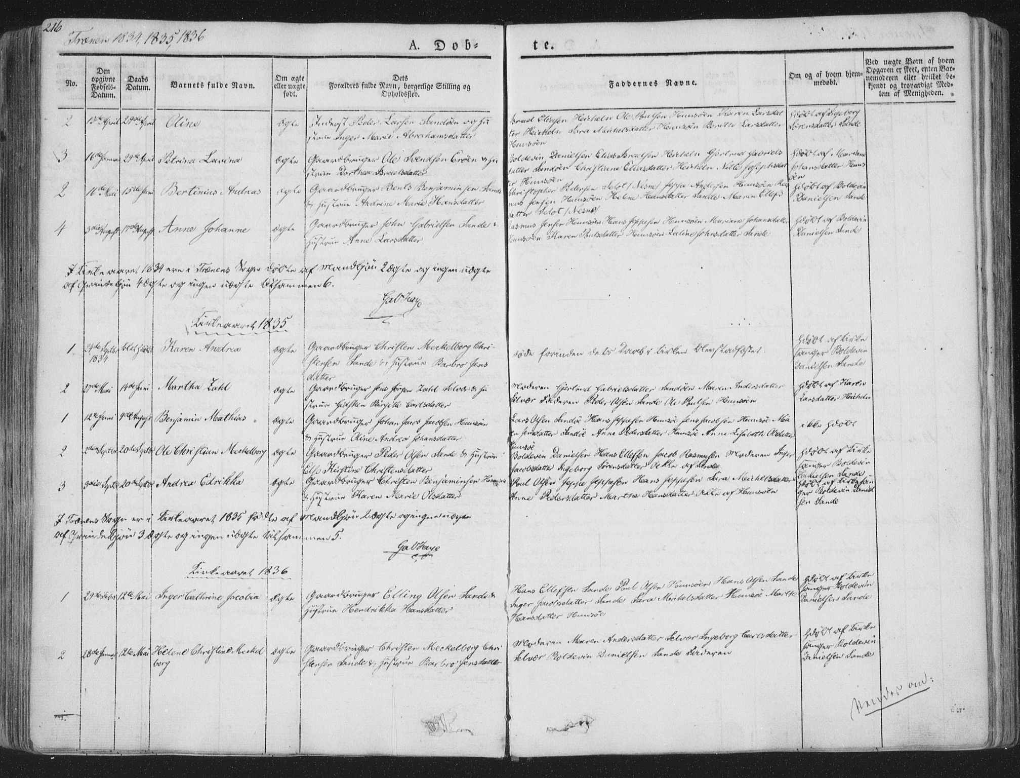 Ministerialprotokoller, klokkerbøker og fødselsregistre - Nordland, SAT/A-1459/839/L0565: Parish register (official) no. 839A02, 1825-1862, p. 216