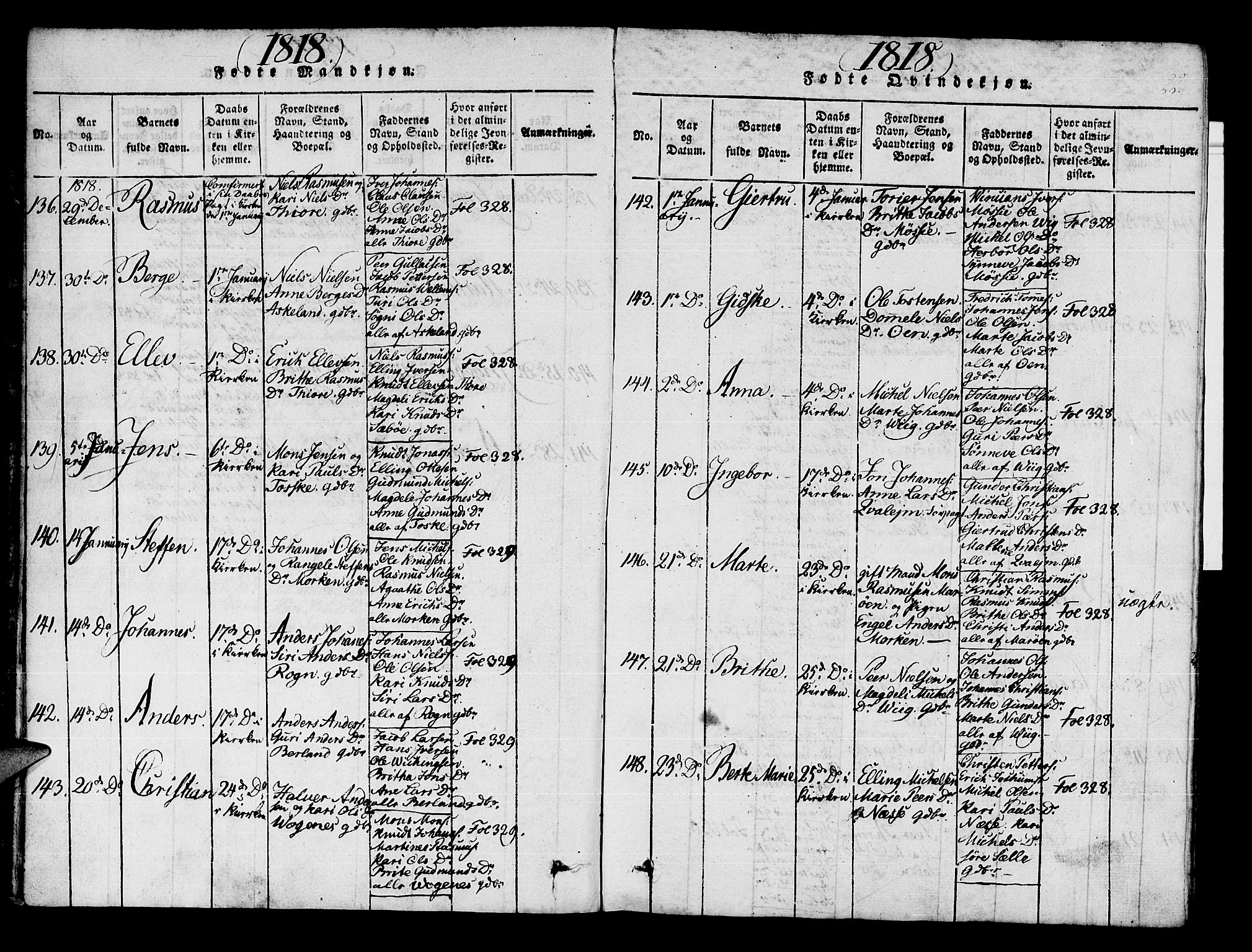 Manger sokneprestembete, AV/SAB-A-76801/H/Haa: Parish register (official) no. A 3, 1816-1824, p. 22