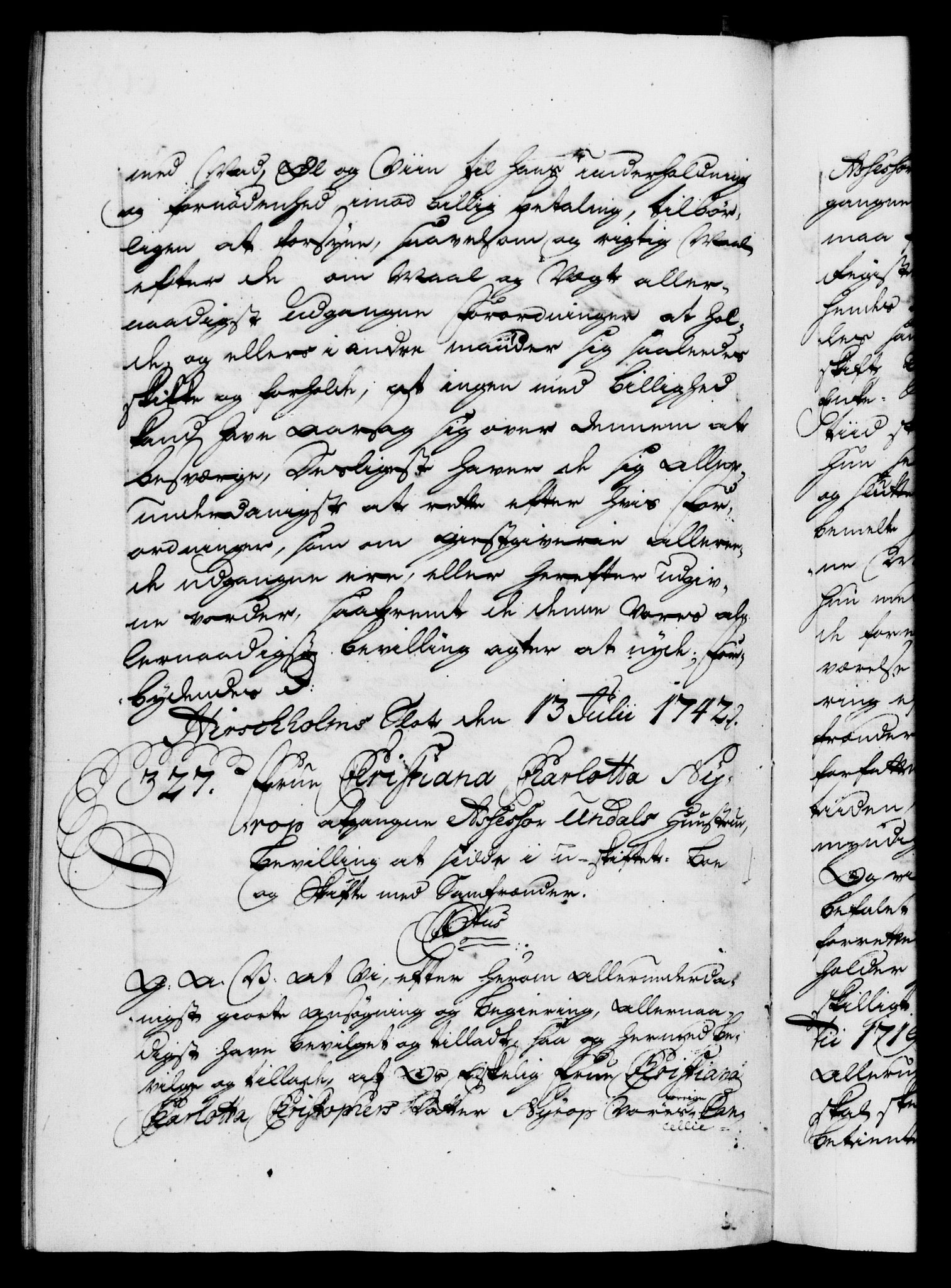 Danske Kanselli 1572-1799, AV/RA-EA-3023/F/Fc/Fca/Fcaa/L0032: Norske registre, 1741-1742, p. 608b