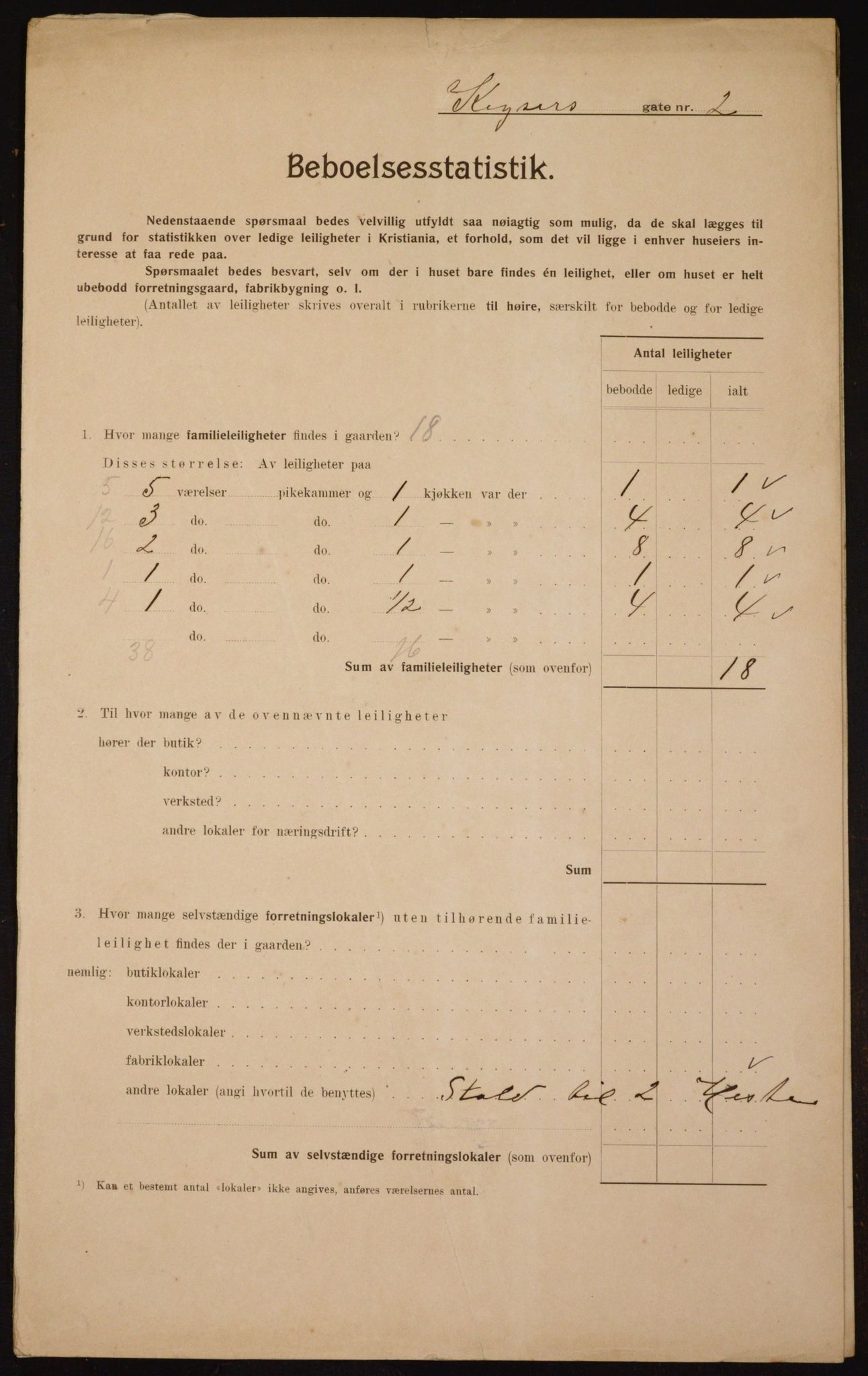 OBA, Municipal Census 1910 for Kristiania, 1910, p. 47713