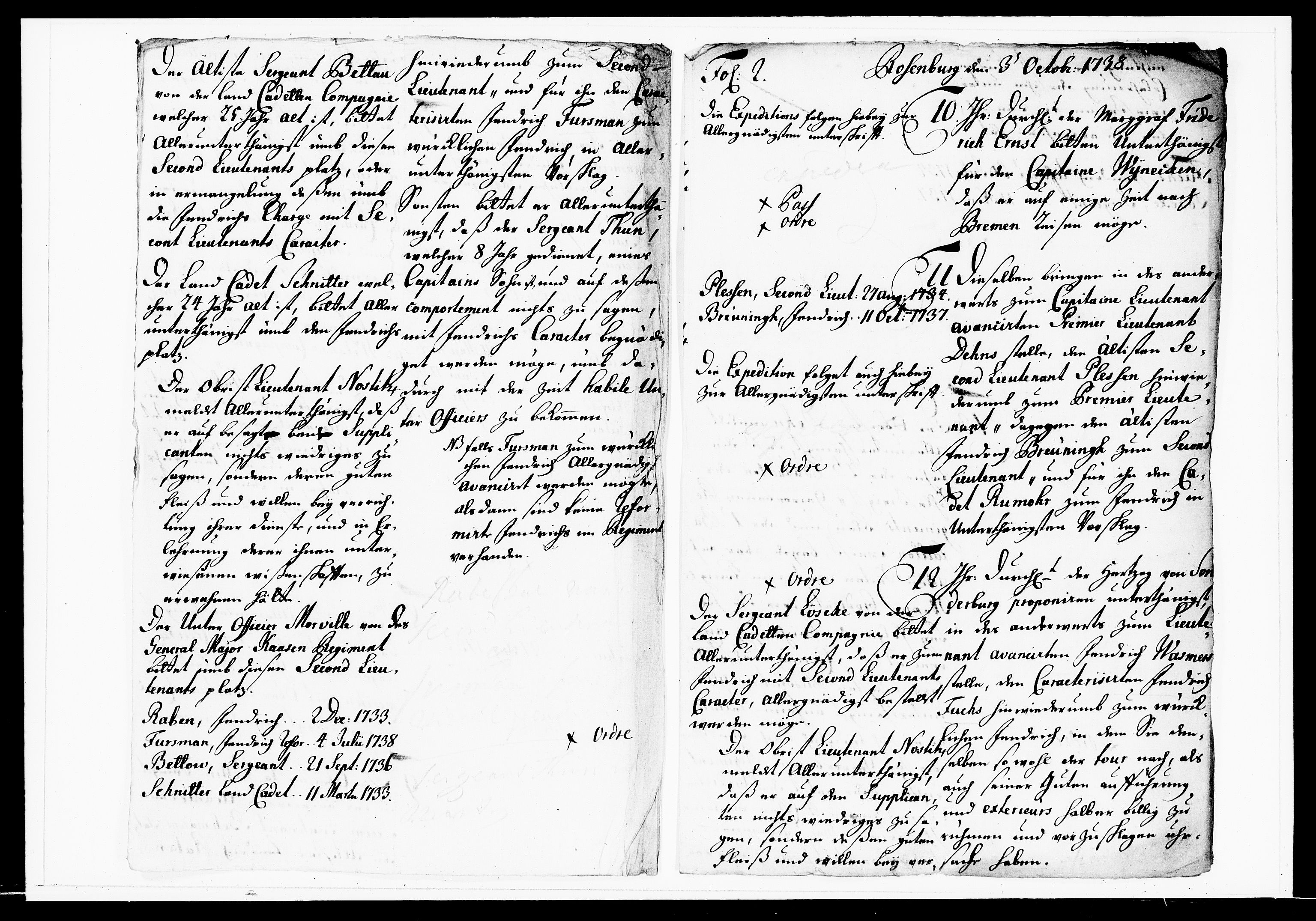 Krigskollegiet, Krigskancelliet, DRA/A-0006/-/1143-1150: Refererede sager, 1738, p. 437