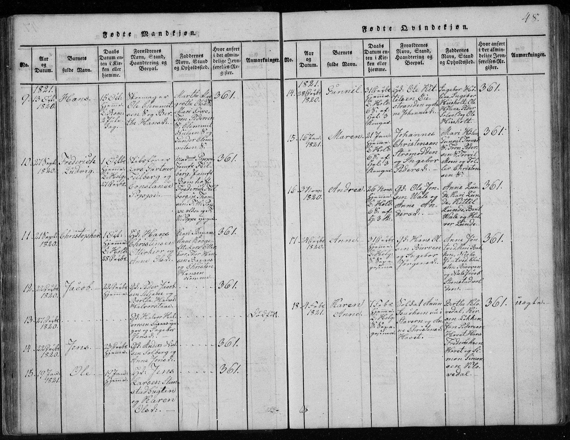 Holla kirkebøker, AV/SAKO-A-272/F/Fa/L0003: Parish register (official) no. 3, 1815-1830, p. 48