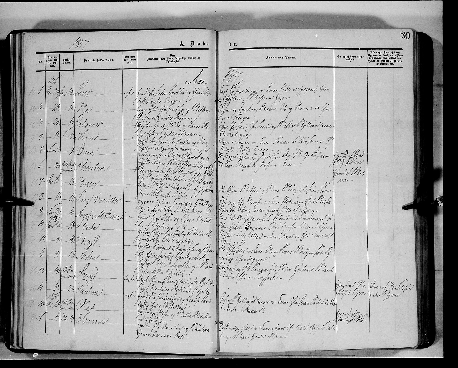 Fåberg prestekontor, AV/SAH-PREST-086/H/Ha/Haa/L0006: Parish register (official) no. 6A, 1855-1867, p. 30