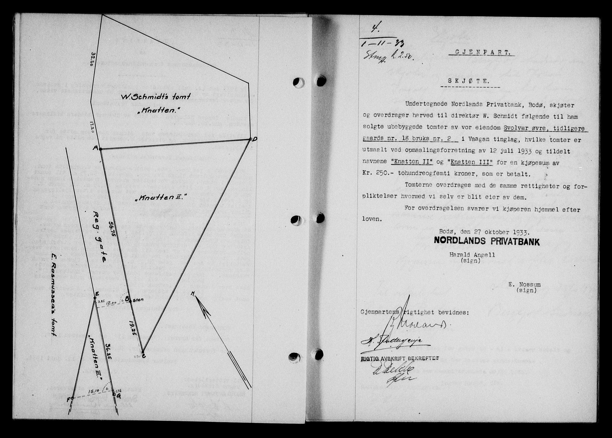 Lofoten sorenskriveri, SAT/A-0017/1/2/2C/L0028b: Mortgage book no. 28b, 1933-1933, Deed date: 01.11.1933