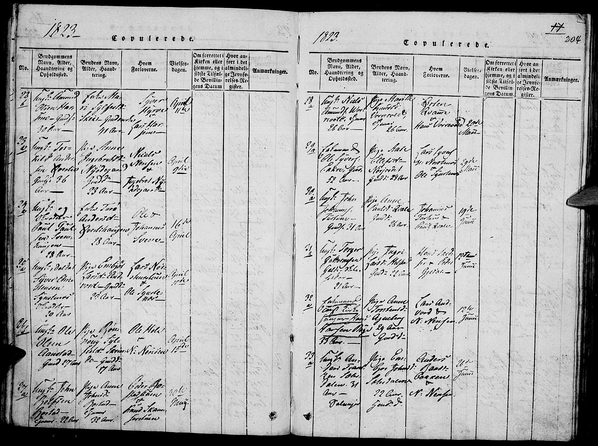 Lom prestekontor, SAH/PREST-070/K/L0004: Parish register (official) no. 4, 1815-1825, p. 204