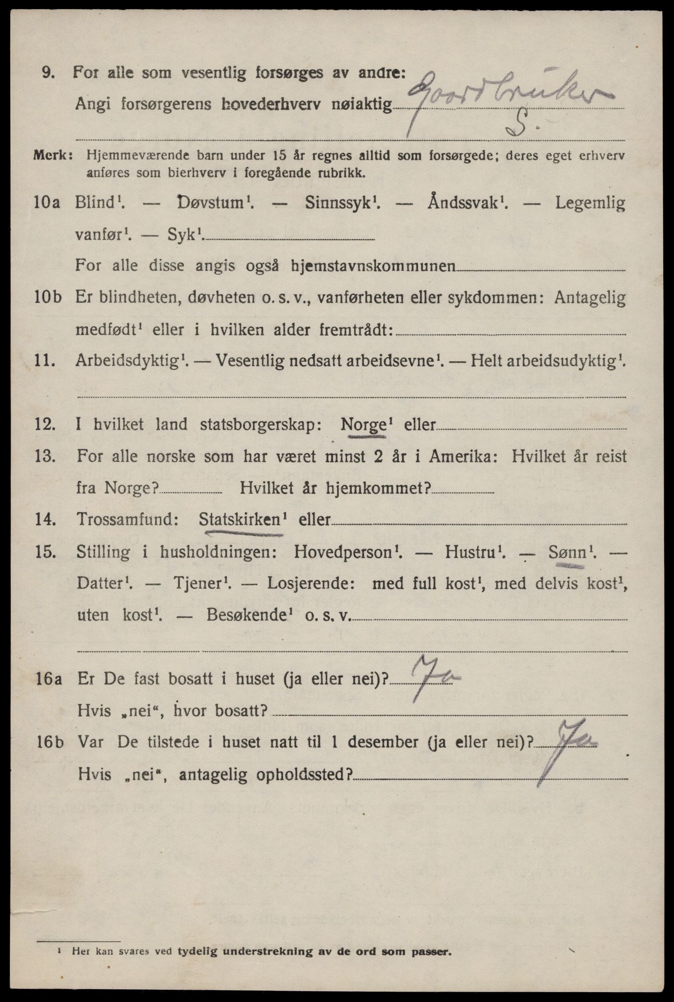 SAST, 1920 census for Vikedal, 1920, p. 5164