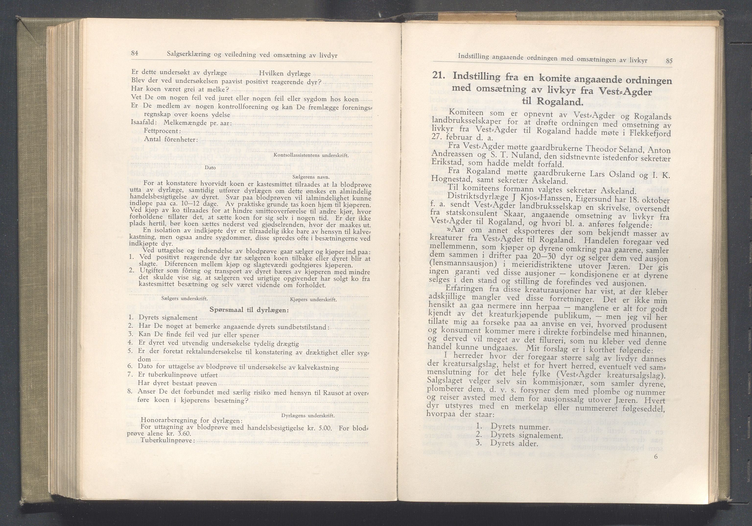 Rogaland fylkeskommune - Fylkesrådmannen , IKAR/A-900/A/Aa/Aaa/L0043: Møtebok , 1924, p. 84-85