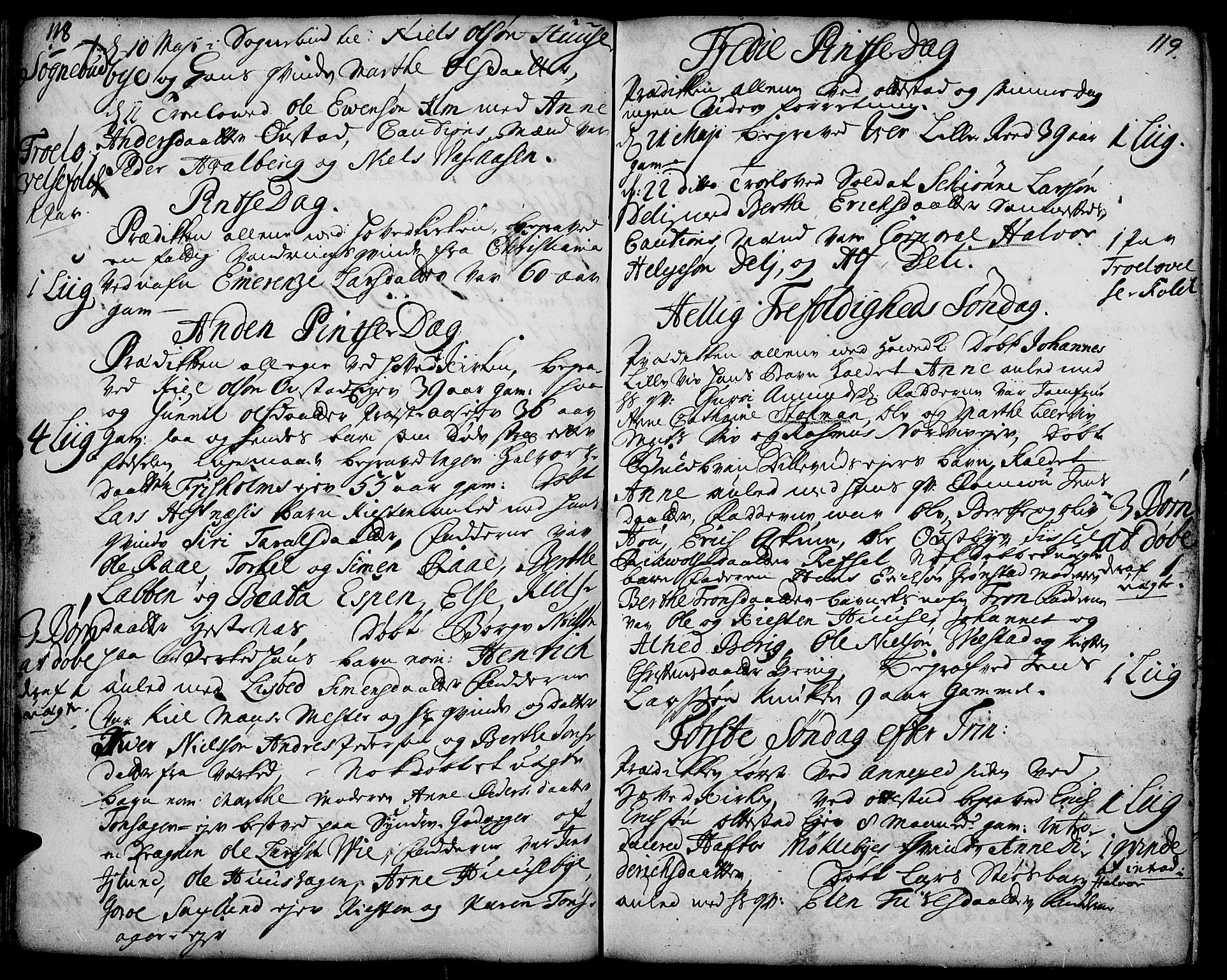 Stange prestekontor, AV/SAH-PREST-002/K/L0001: Parish register (official) no. 1, 1714-1722, p. 118-119