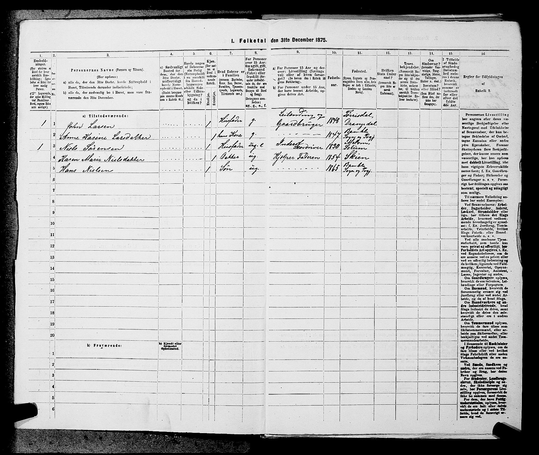 SAKO, 1875 census for 0814L Bamble/Bamble, 1875, p. 1042