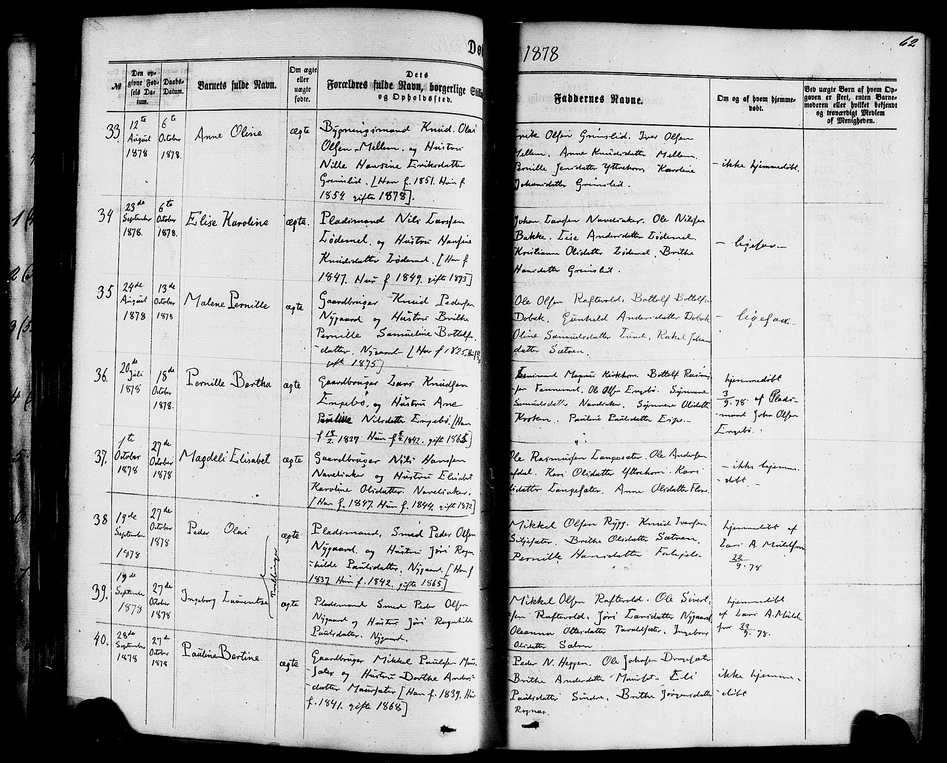 Hornindal sokneprestembete, AV/SAB-A-82401/H/Haa/Haaa/L0002: Parish register (official) no. A 2, 1867-1884, p. 62