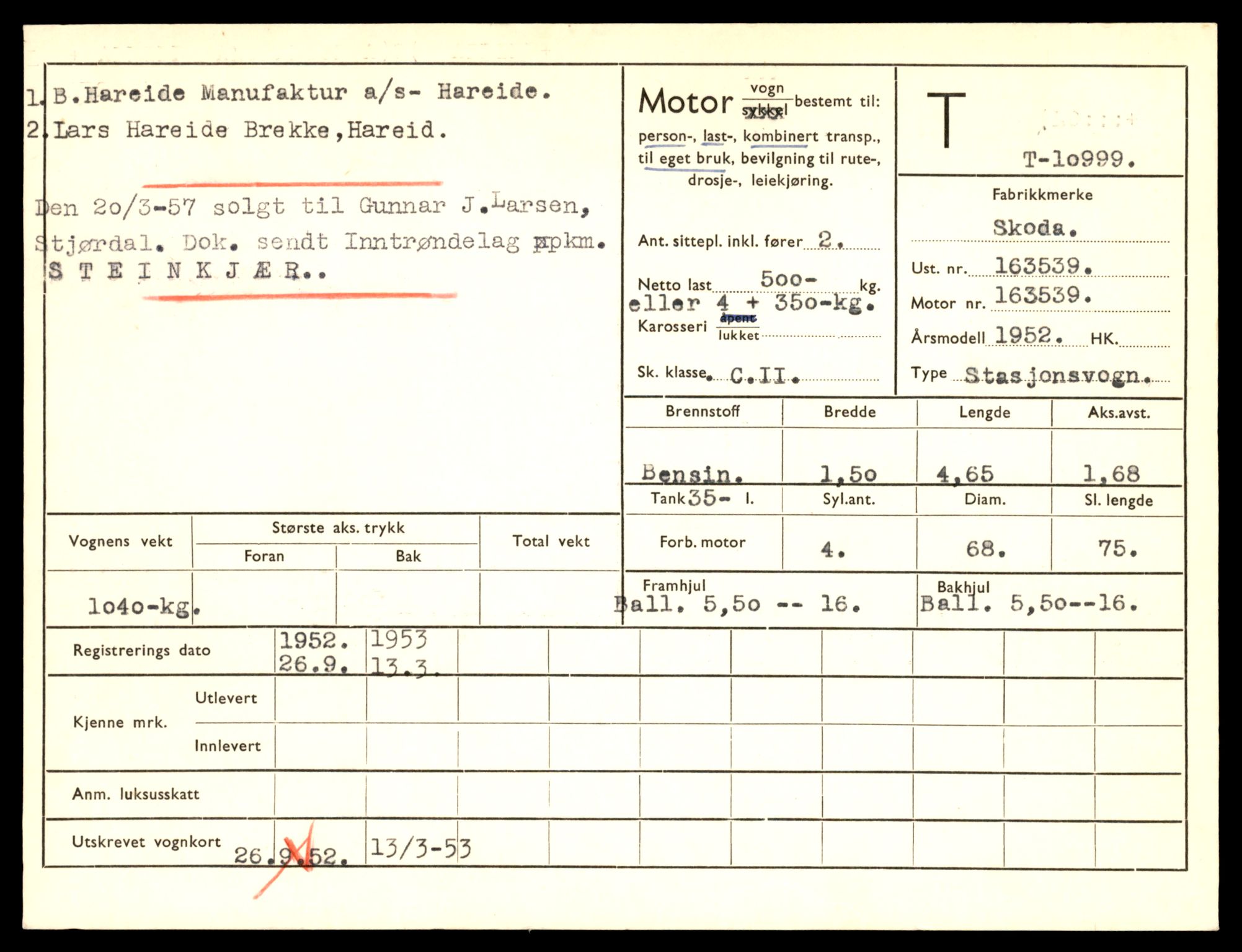 Møre og Romsdal vegkontor - Ålesund trafikkstasjon, AV/SAT-A-4099/F/Fe/L0025: Registreringskort for kjøretøy T 10931 - T 11045, 1927-1998, p. 1901