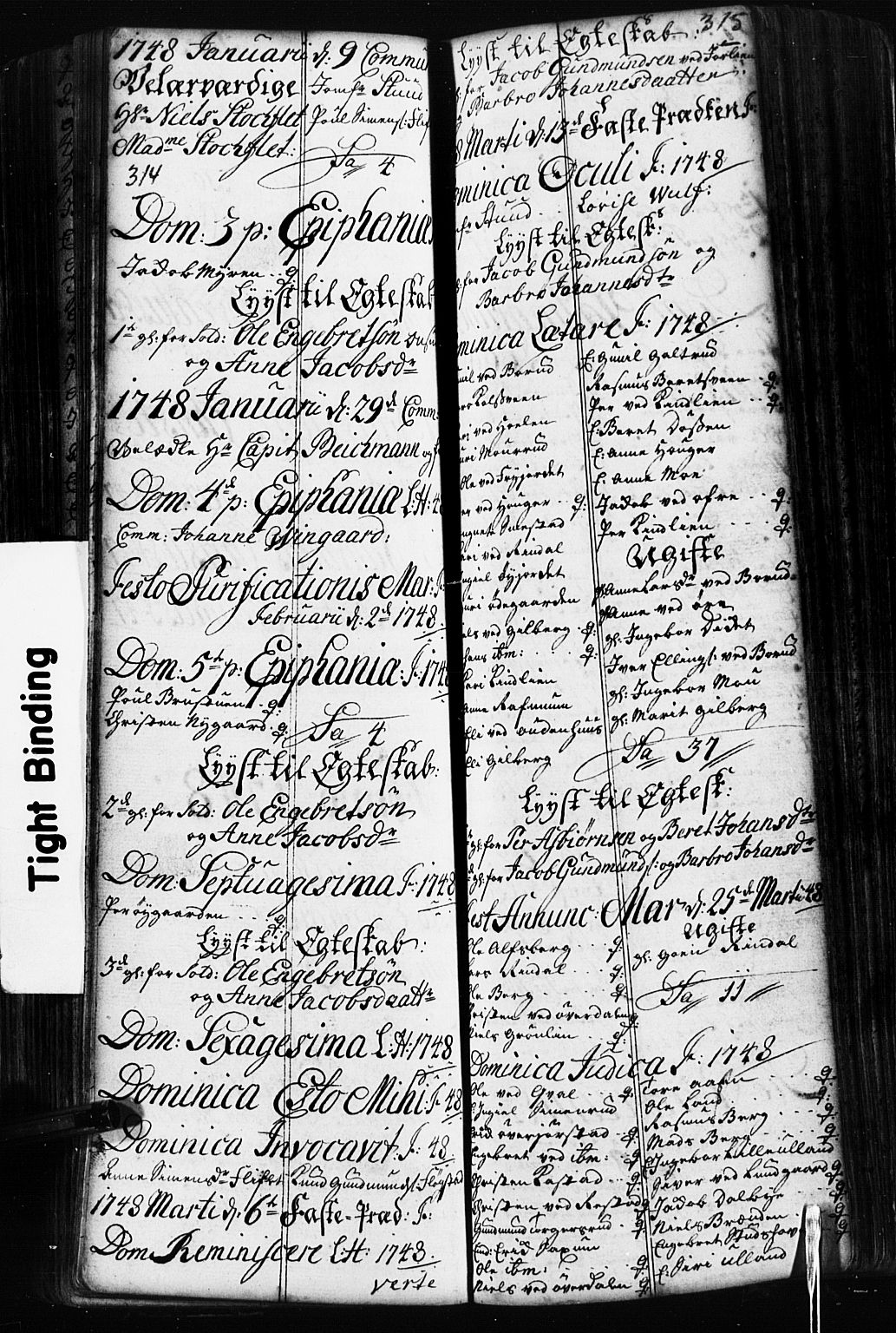 Fåberg prestekontor, SAH/PREST-086/H/Ha/Hab/L0002: Parish register (copy) no. 2, 1741-1756, p. 314-315