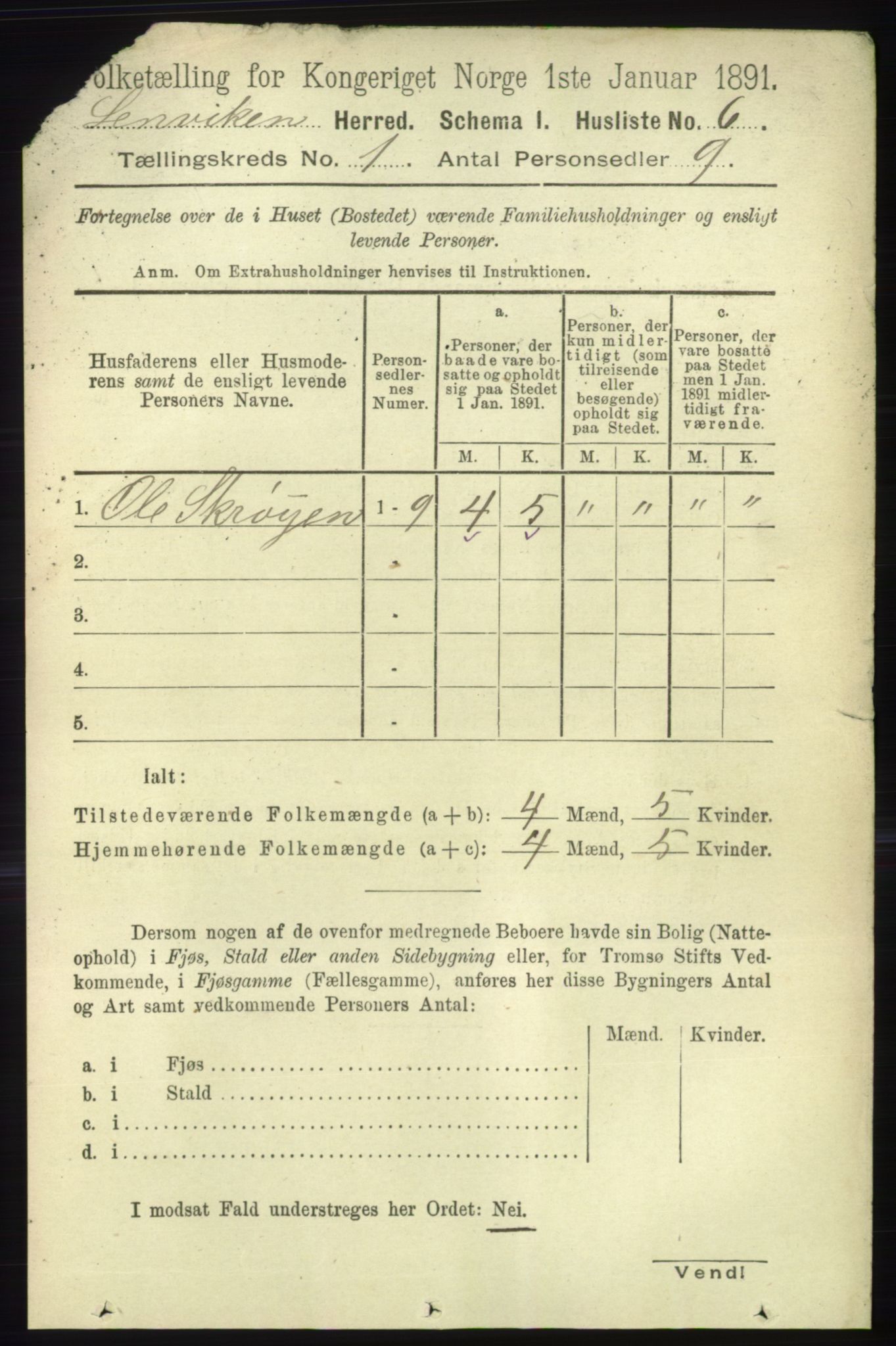 RA, 1891 census for 1931 Lenvik, 1891, p. 29