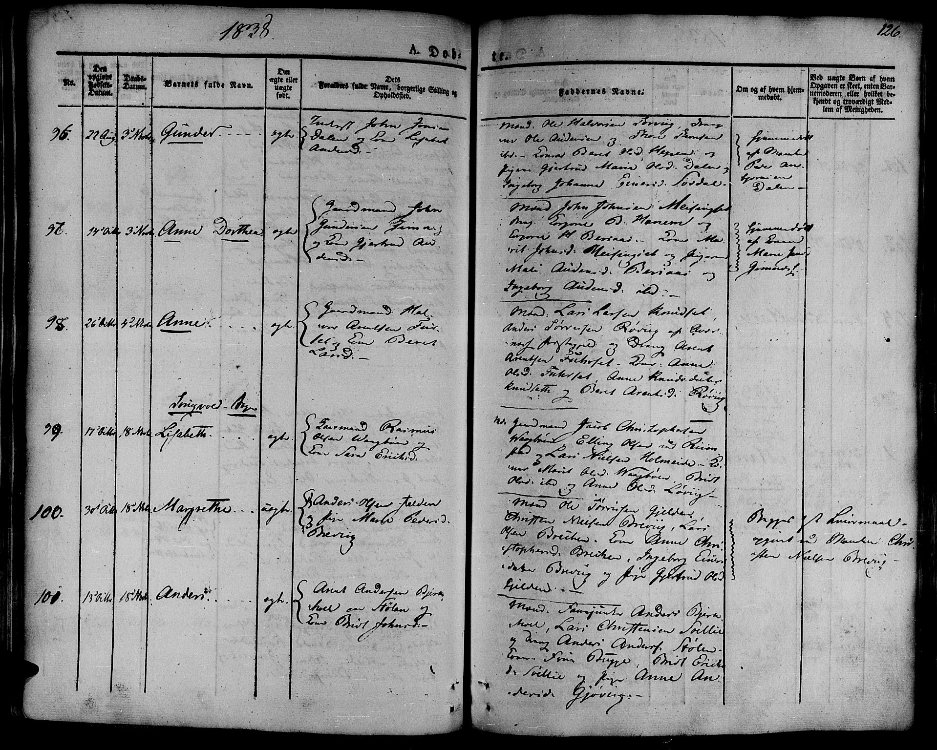 Ministerialprotokoller, klokkerbøker og fødselsregistre - Møre og Romsdal, AV/SAT-A-1454/586/L0983: Parish register (official) no. 586A09, 1829-1843, p. 126