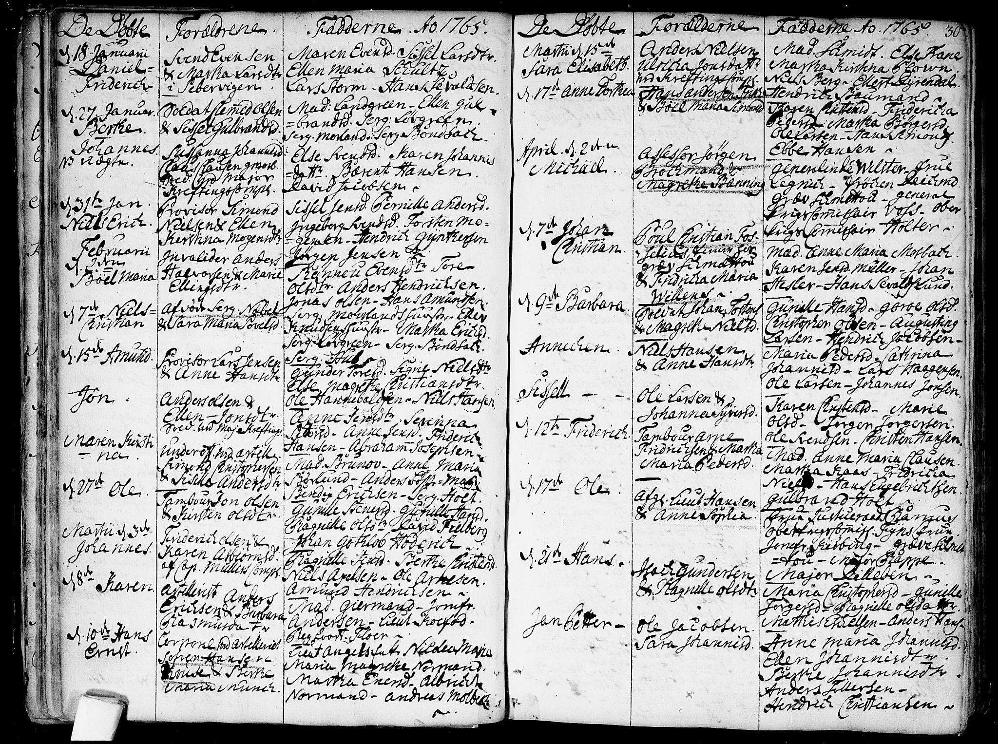 Garnisonsmenigheten Kirkebøker, SAO/A-10846/F/Fa/L0002: Parish register (official) no. 2, 1757-1776, p. 30