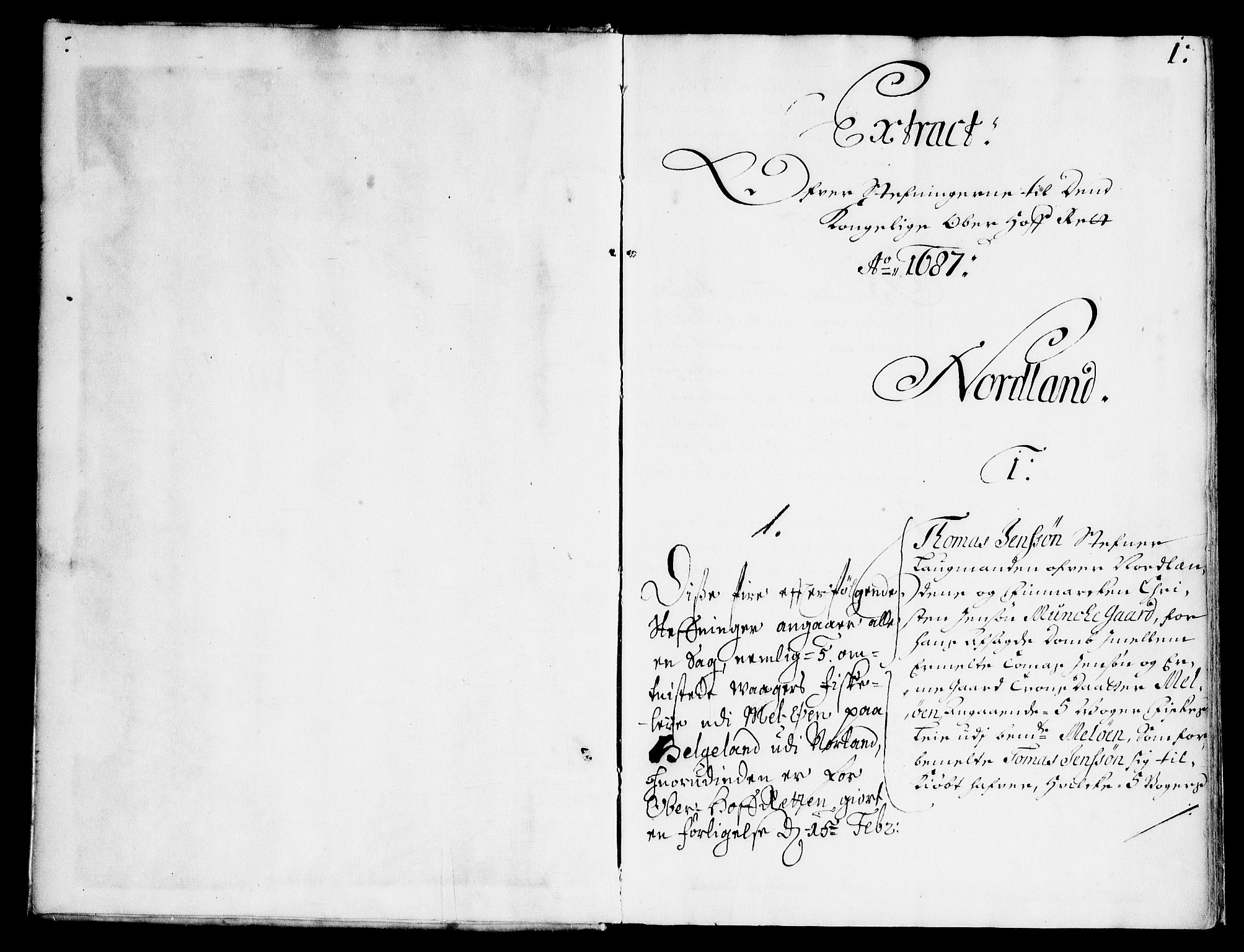 Overhoffretten 1667-1797, AV/RA-EA-2884/Ad/L0249: Ekstraktprotokoll, 1687, p. 0b-1a