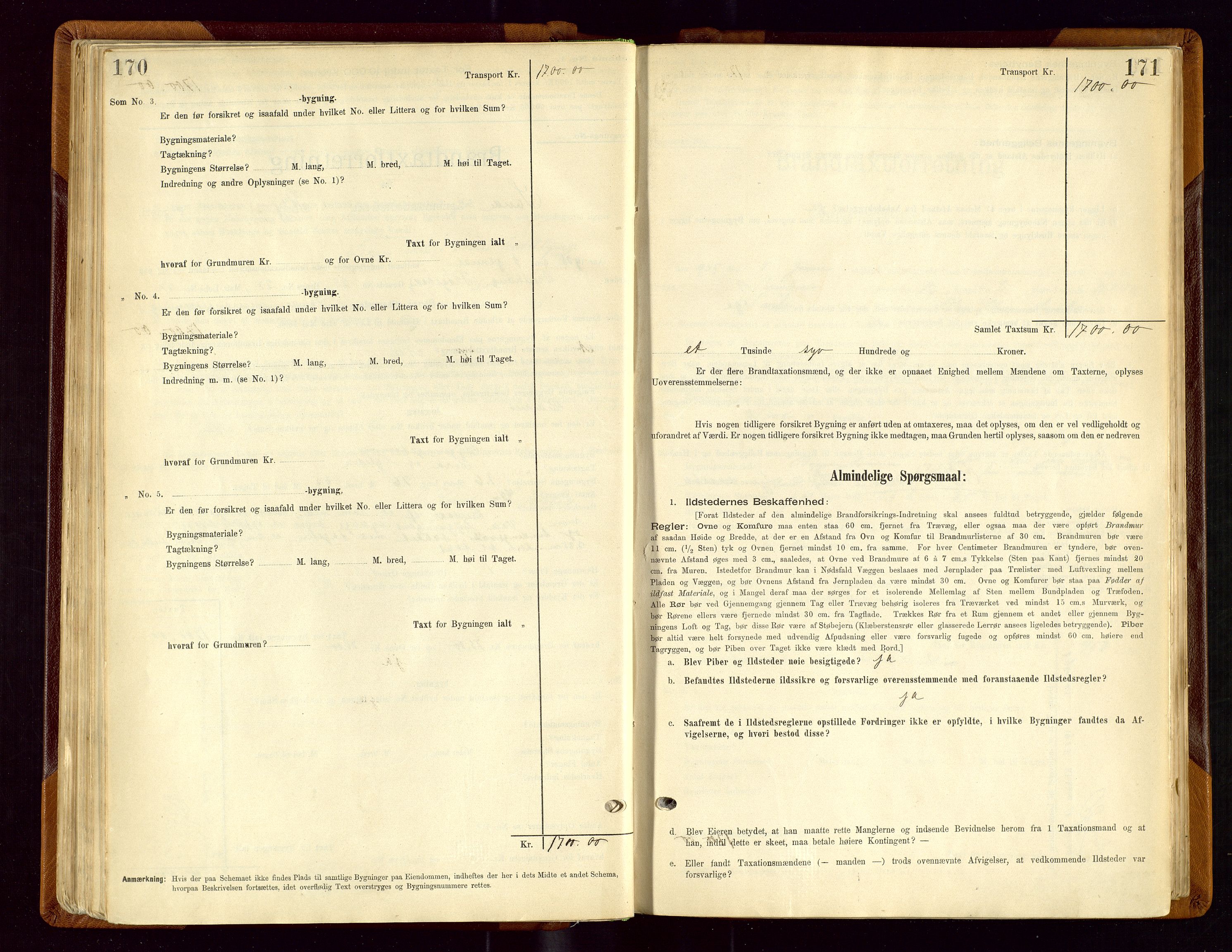 Sauda lensmannskontor, SAST/A-100177/Gob/L0001: Branntakstprotokoll - skjematakst, 1894-1914, p. 170-171
