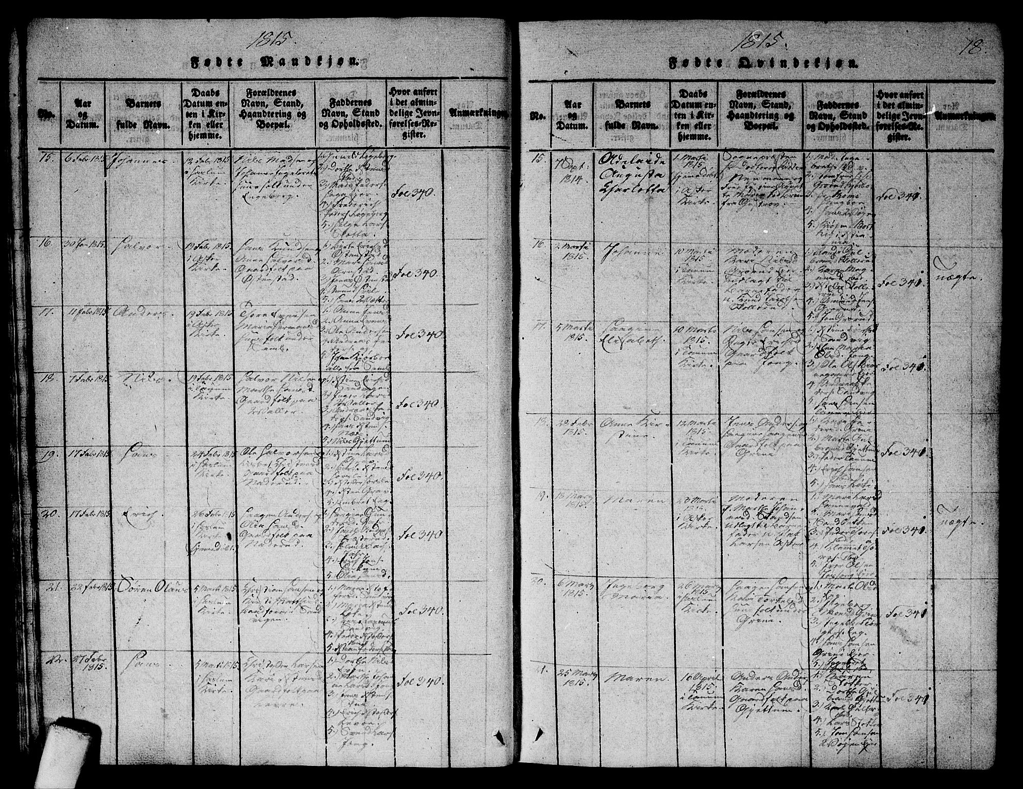 Asker prestekontor Kirkebøker, AV/SAO-A-10256a/G/Ga/L0001: Parish register (copy) no. I 1, 1814-1830, p. 18