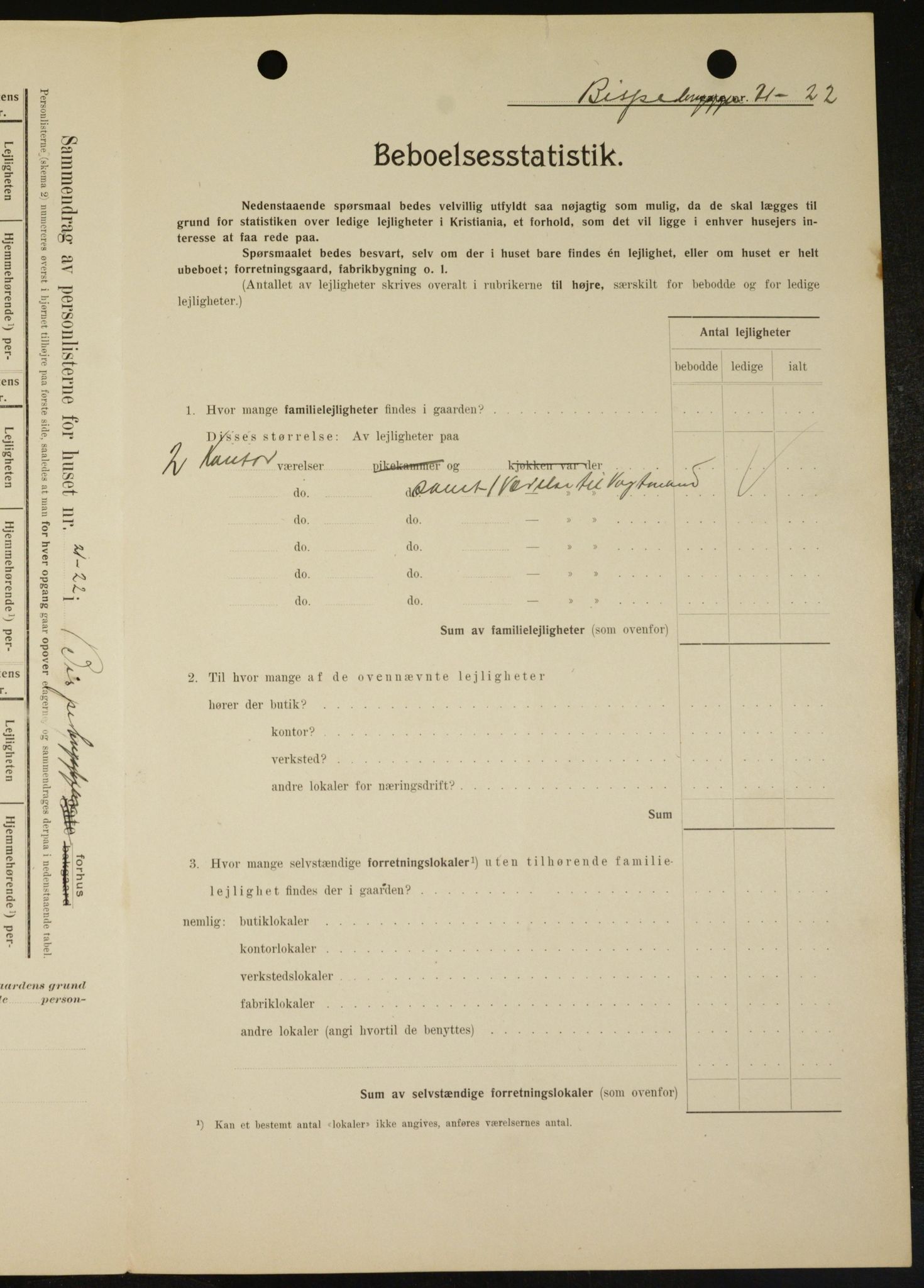 OBA, Municipal Census 1909 for Kristiania, 1909, p. 4798