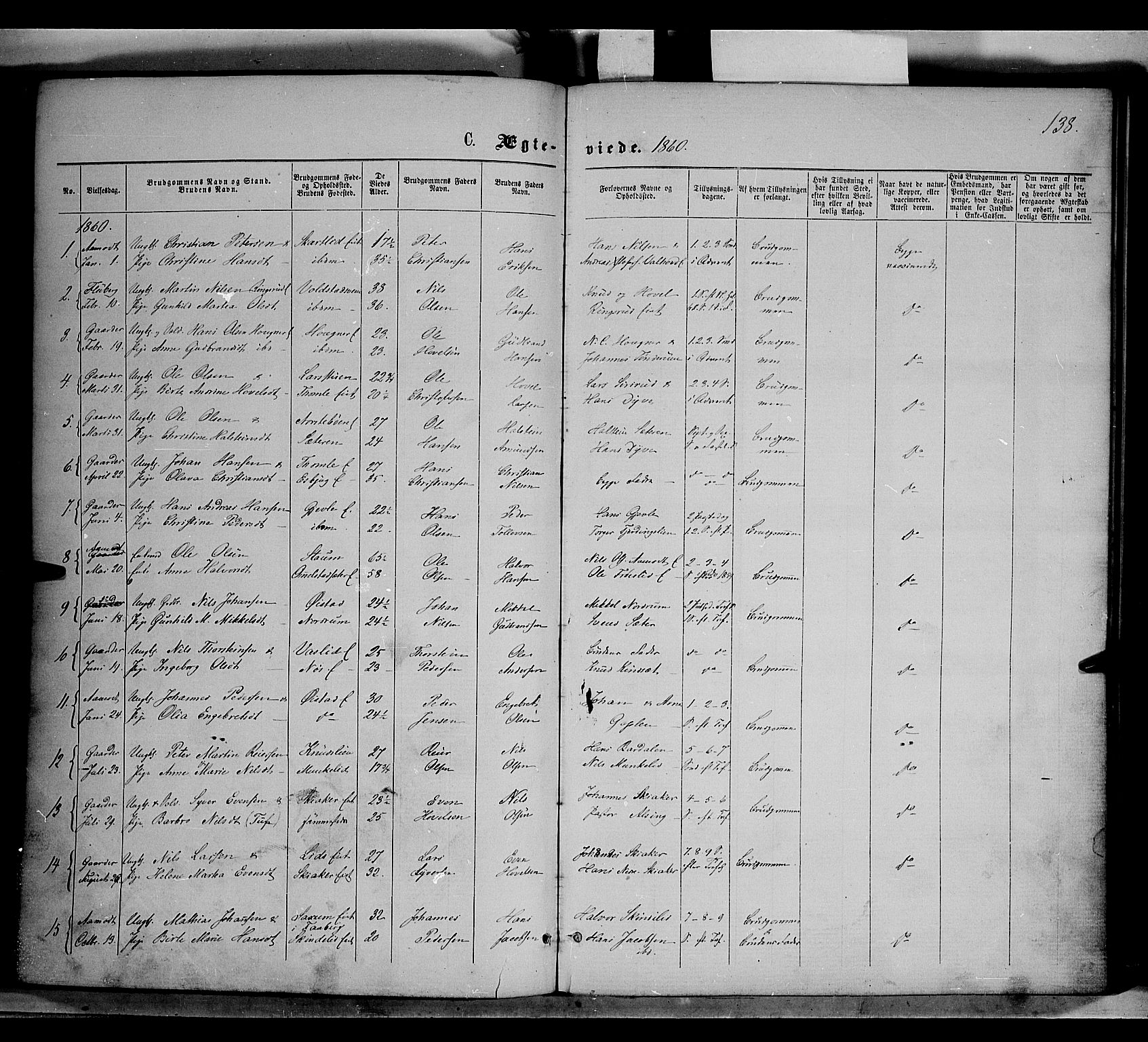 Nordre Land prestekontor, SAH/PREST-124/H/Ha/Haa/L0001: Parish register (official) no. 1, 1860-1871, p. 138