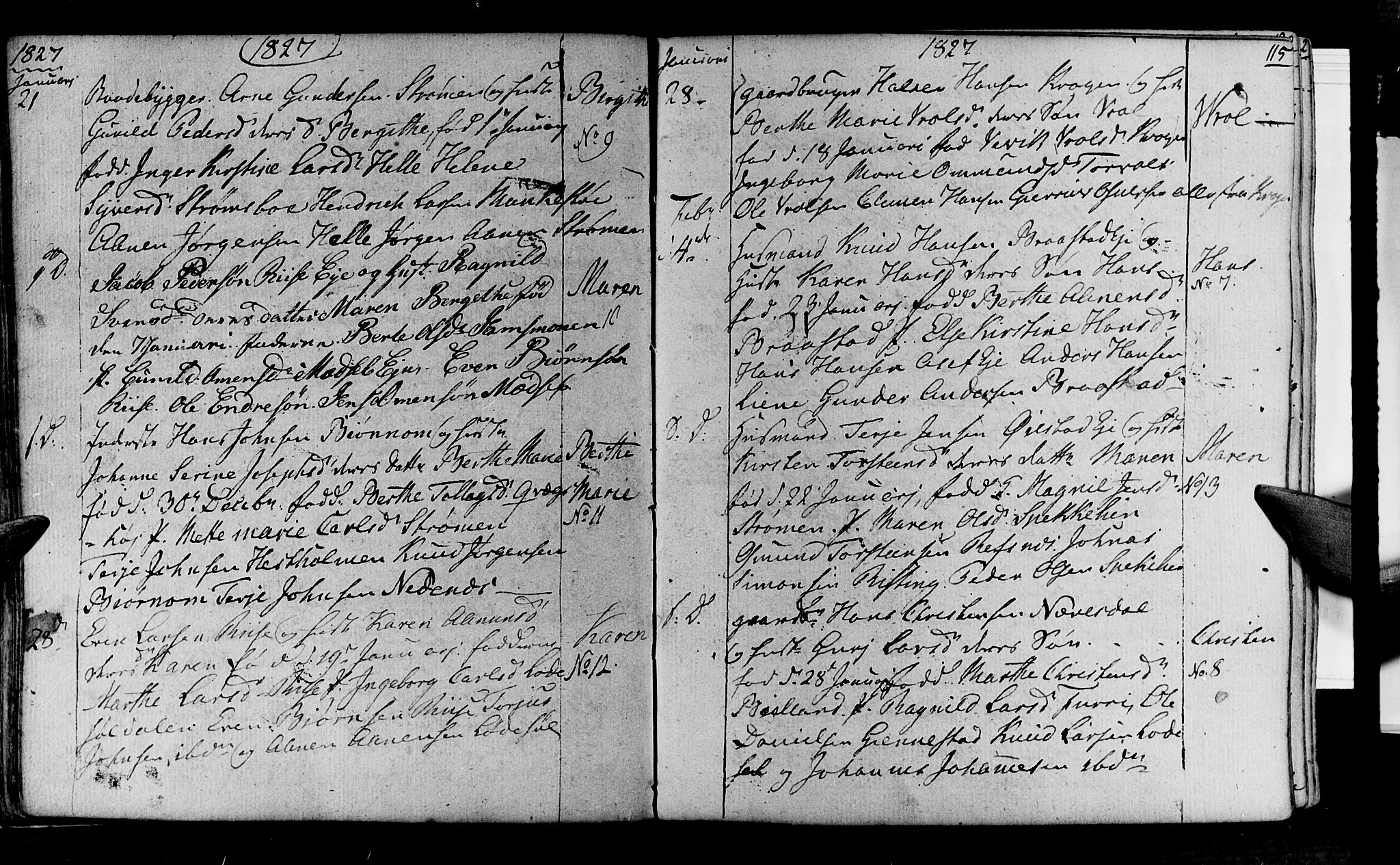 Øyestad sokneprestkontor, SAK/1111-0049/F/Fa/L0011: Parish register (official) no. A 11, 1805-1824, p. 115