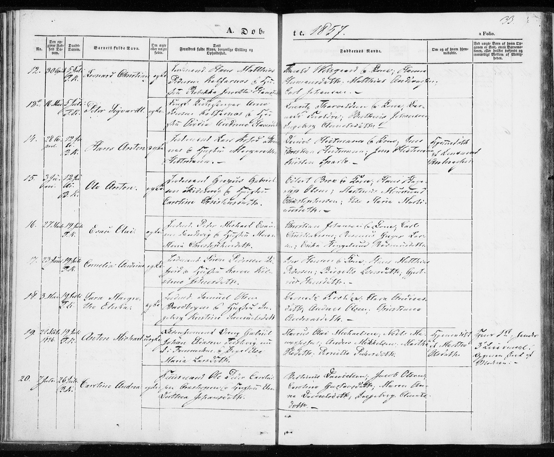 Berg sokneprestkontor, SATØ/S-1318/G/Ga/Gaa/L0001kirke: Parish register (official) no. 1, 1846-1859, p. 33