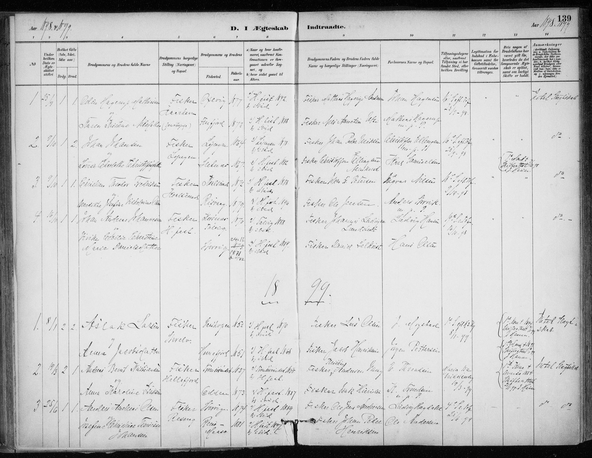 Hammerfest sokneprestkontor, SATØ/S-1347/H/Ha/L0013.kirke: Parish register (official) no. 13, 1898-1917, p. 139