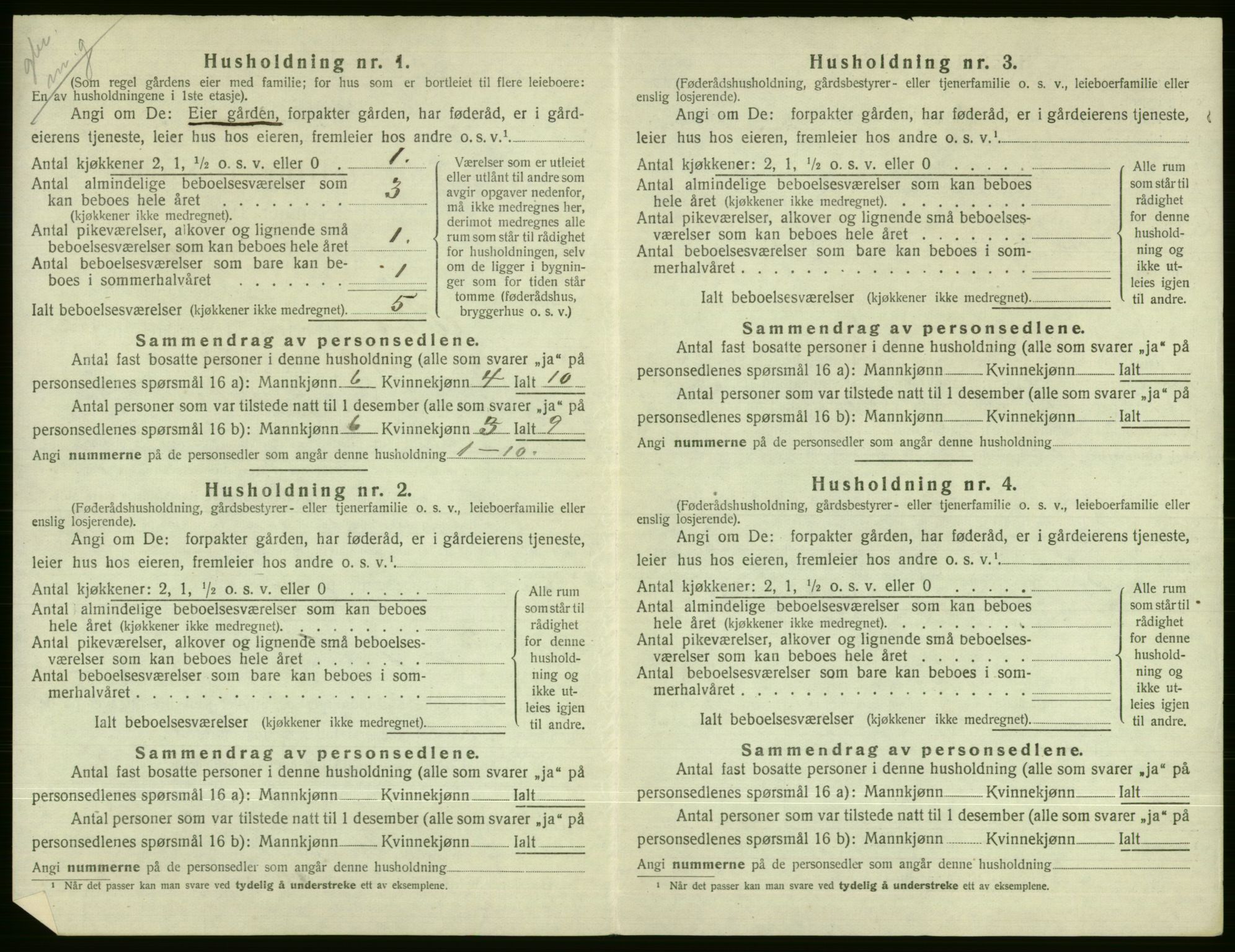 SAB, 1920 census for Voss, 1920, p. 2760