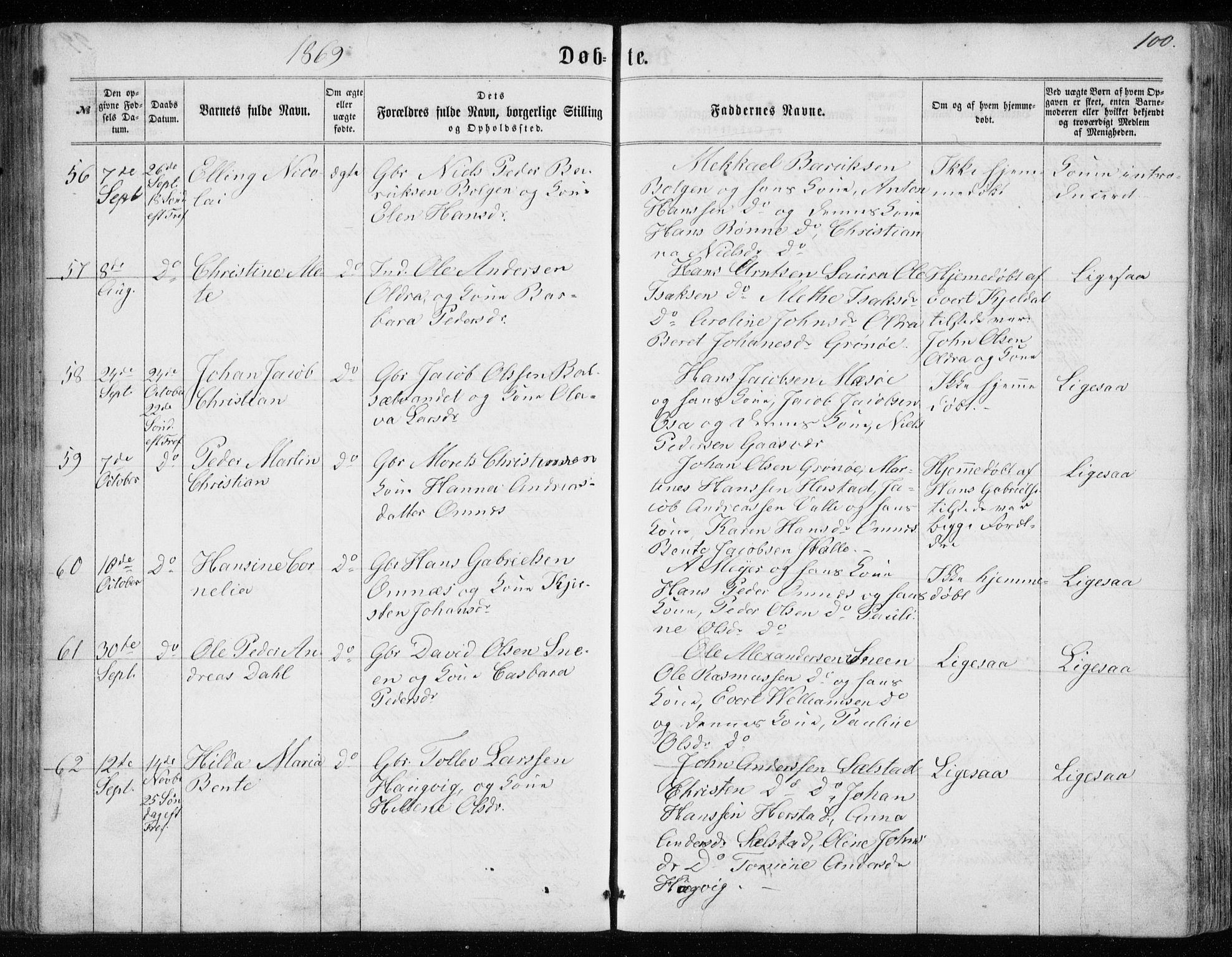 Ministerialprotokoller, klokkerbøker og fødselsregistre - Nordland, SAT/A-1459/843/L0634: Parish register (copy) no. 843C03, 1860-1884, p. 100