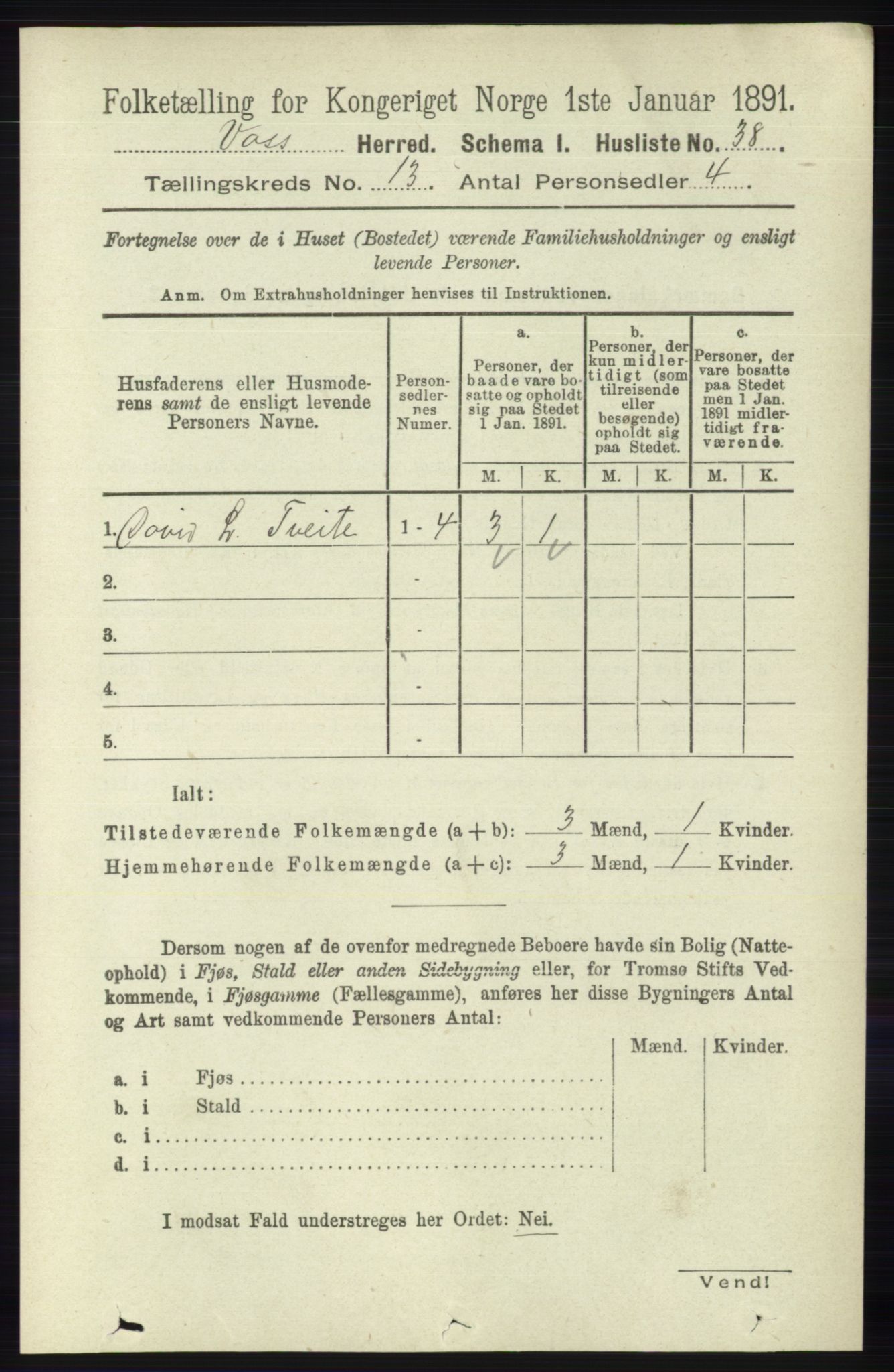 RA, 1891 census for 1235 Voss, 1891, p. 6874