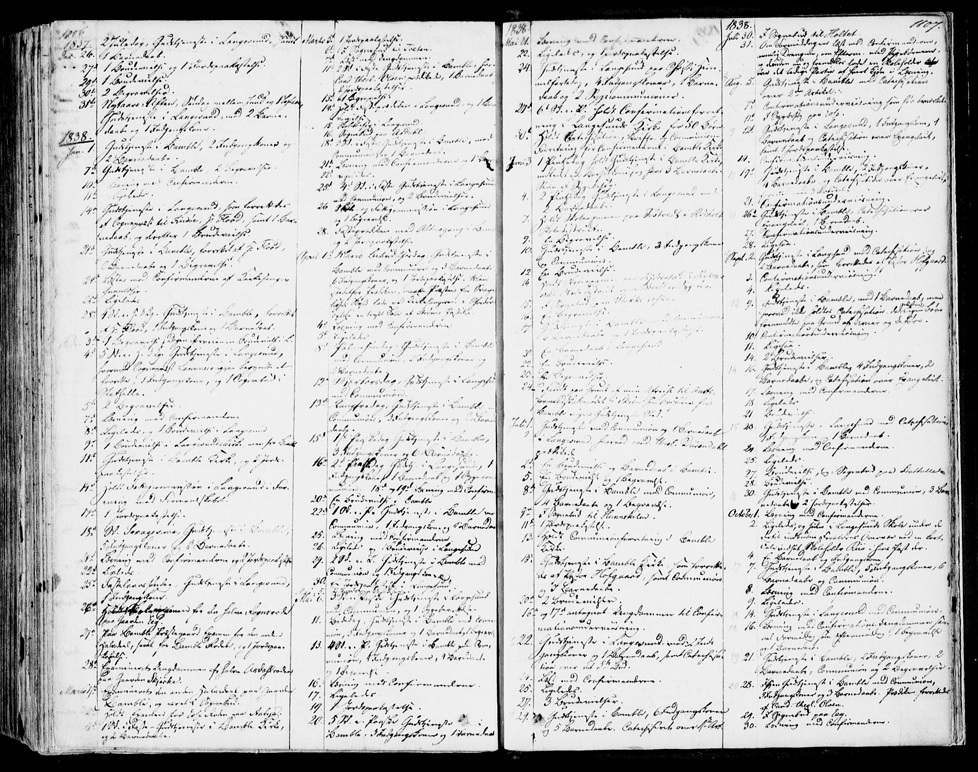 Bamble kirkebøker, SAKO/A-253/F/Fa/L0004: Parish register (official) no. I 4, 1834-1853, p. 1106-1107