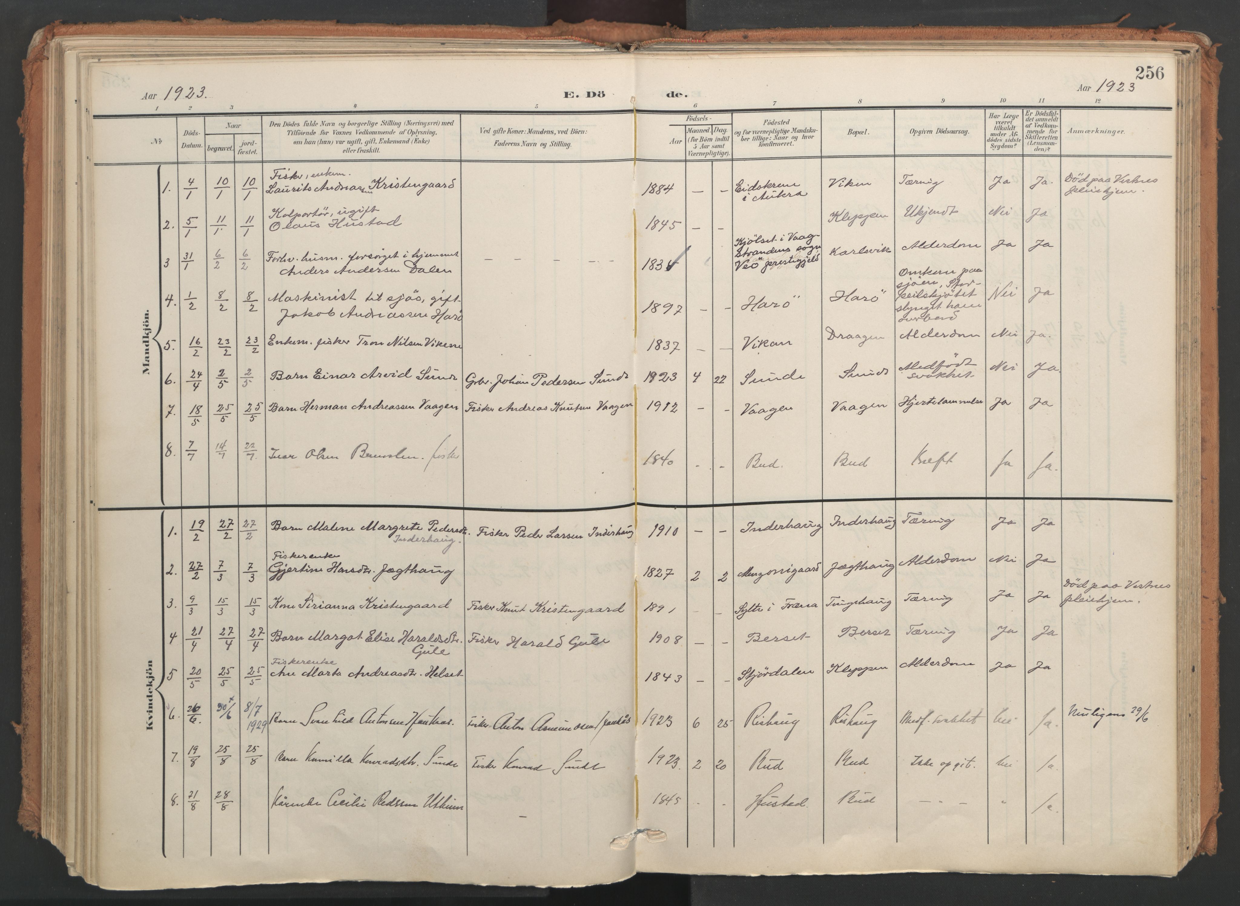 Ministerialprotokoller, klokkerbøker og fødselsregistre - Møre og Romsdal, SAT/A-1454/566/L0771: Parish register (official) no. 566A10, 1904-1929, p. 256