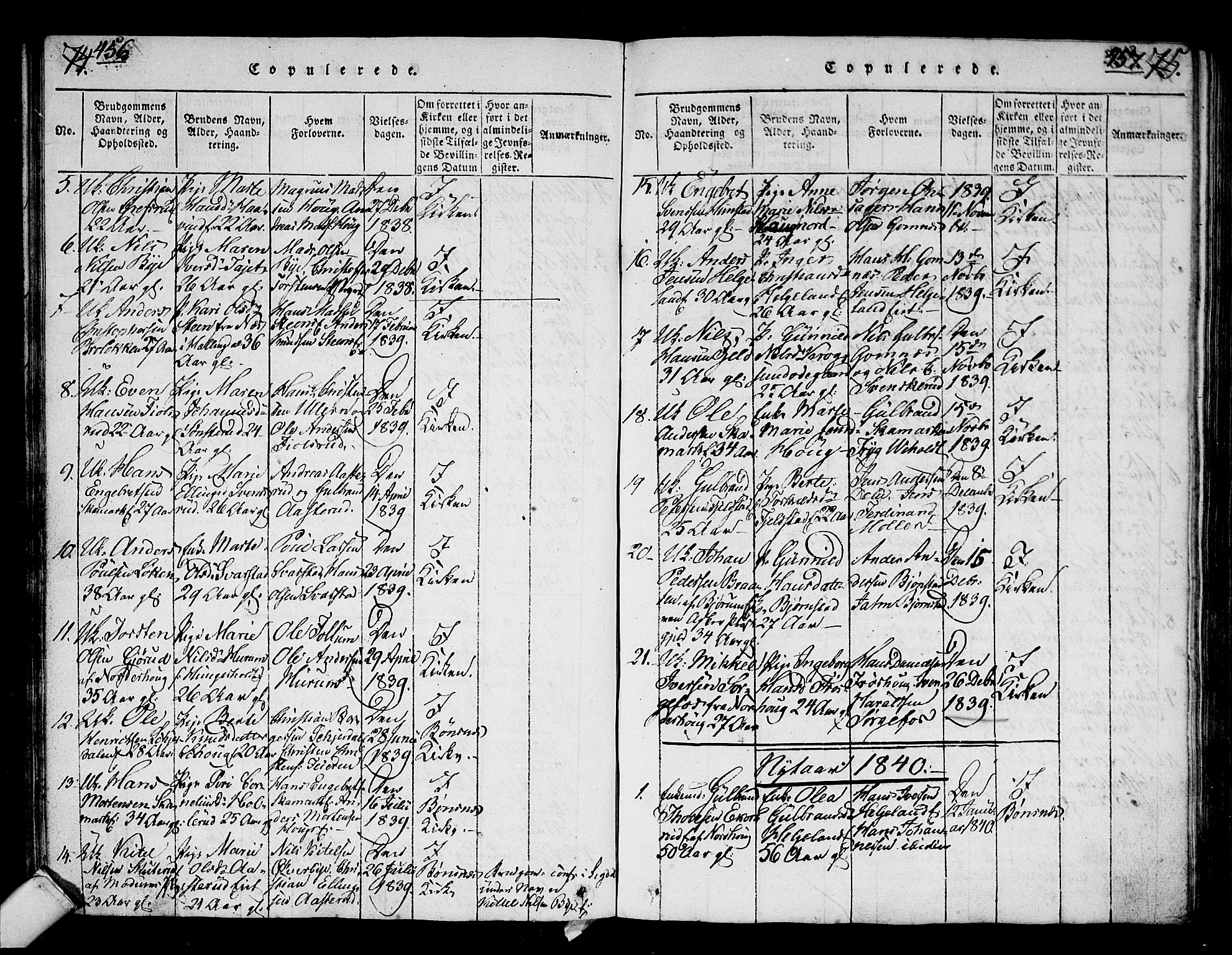 Hole kirkebøker, AV/SAKO-A-228/G/Ga/L0001: Parish register (copy) no. I 1, 1814-1842, p. 456-457