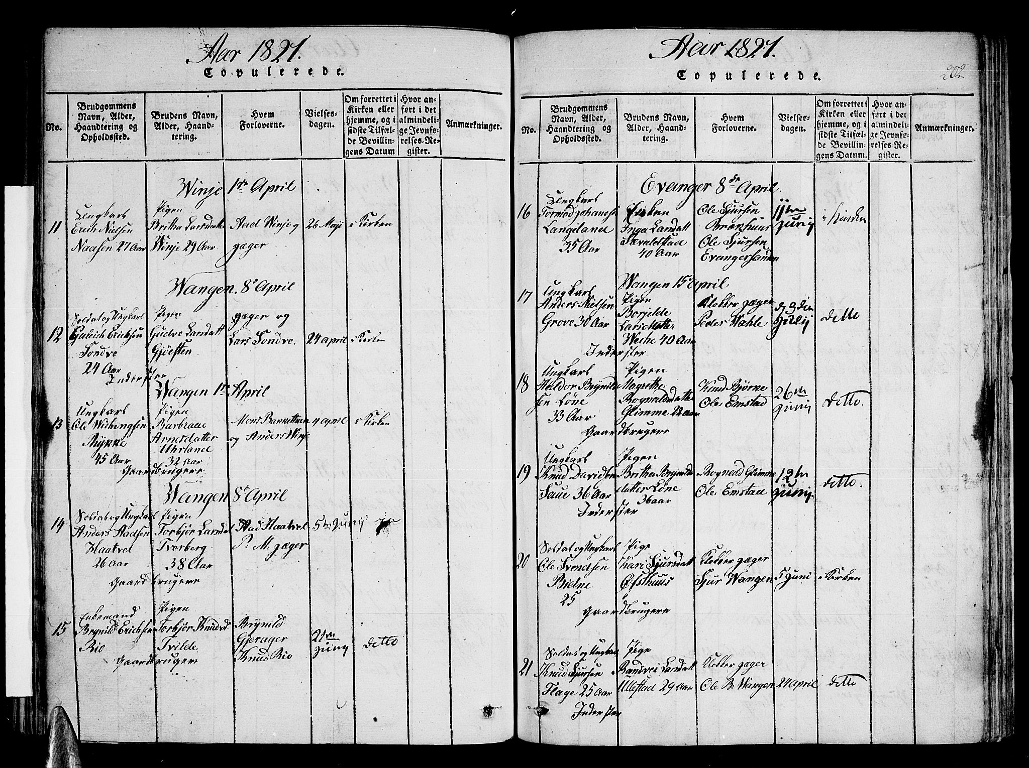 Voss sokneprestembete, AV/SAB-A-79001/H/Haa: Parish register (official) no. A 11, 1816-1827, p. 202