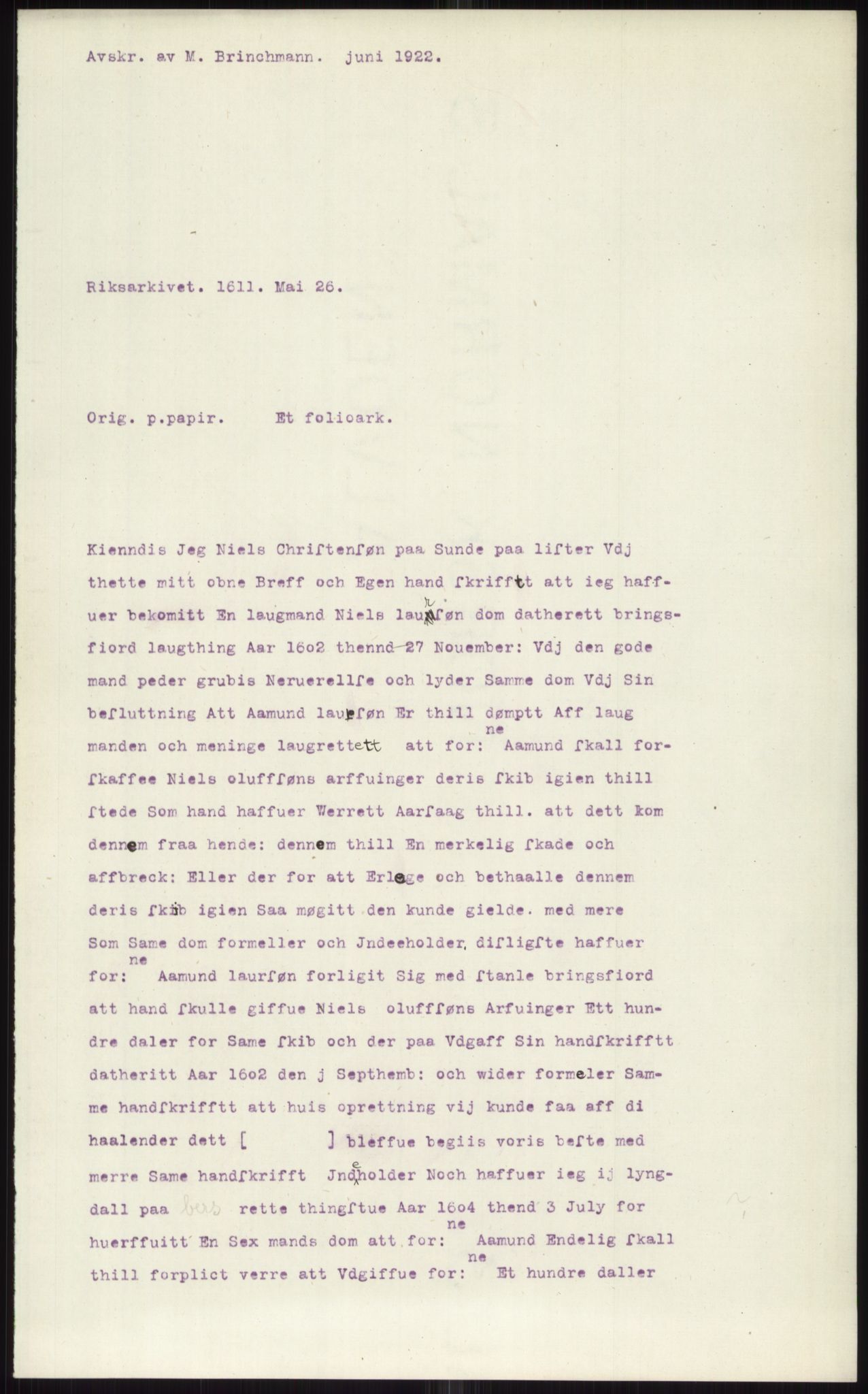 Samlinger til kildeutgivelse, Diplomavskriftsamlingen, AV/RA-EA-4053/H/Ha, p. 2981