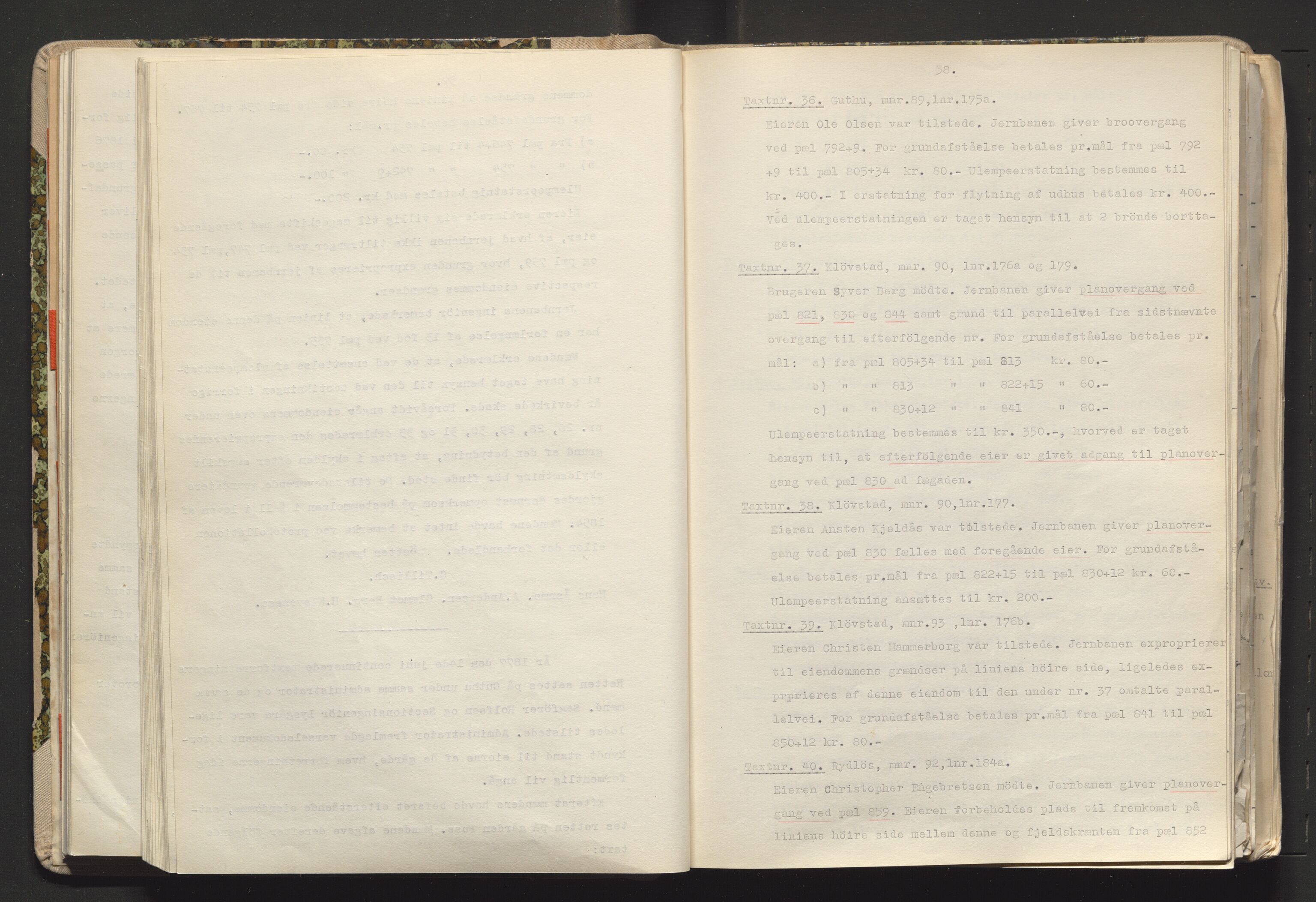 Norges Statsbaner Drammen distrikt (NSB), AV/SAKO-A-30/Y/Yc/L0005: Takster Vestfoldbanen strekningen Drammen-Horten samt Drammen stasjons utvidelse , 1877-1910, p. 58