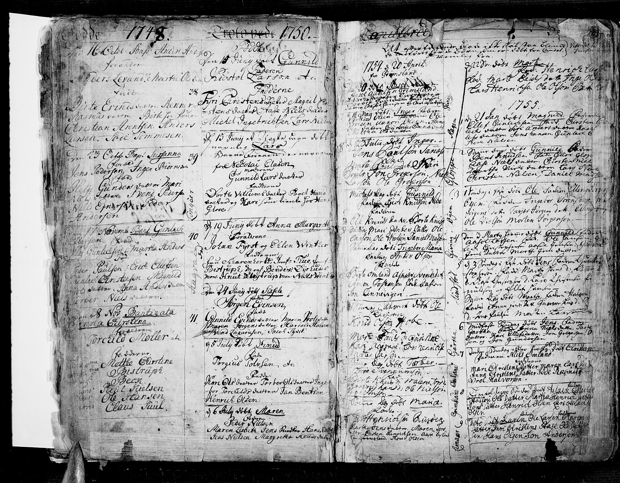 Risør sokneprestkontor, SAK/1111-0035/F/Fb/L0002: Parish register (copy) no. B 2, 1747-1812, p. 12