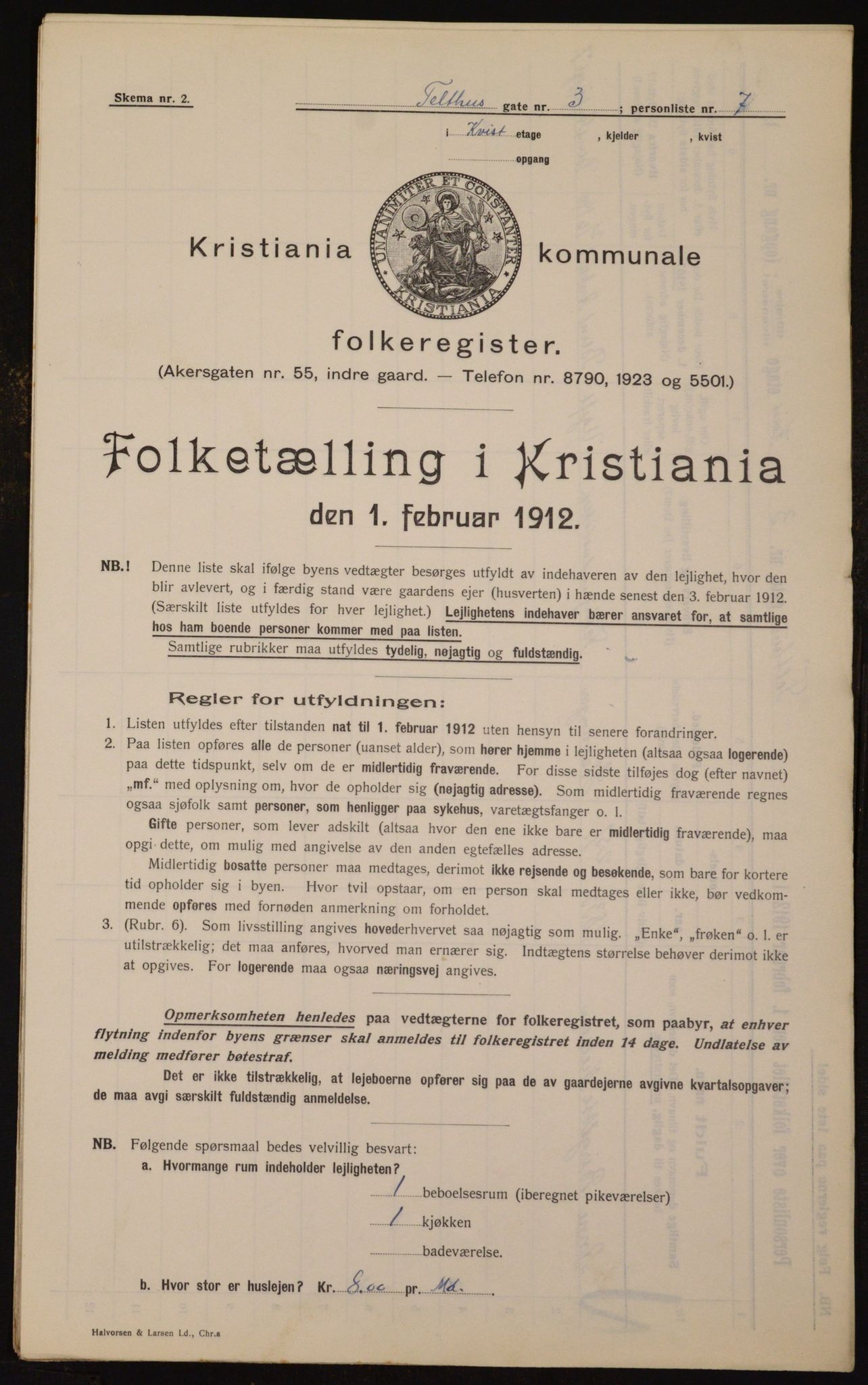 OBA, Municipal Census 1912 for Kristiania, 1912, p. 107595