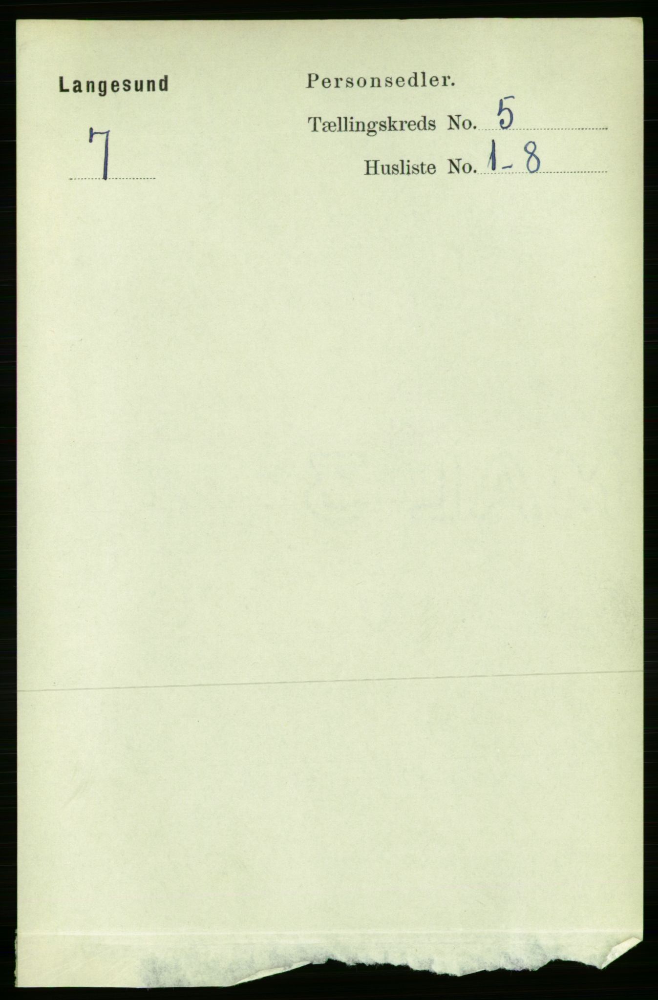 RA, 1891 census for 0802 Langesund, 1891, p. 1291