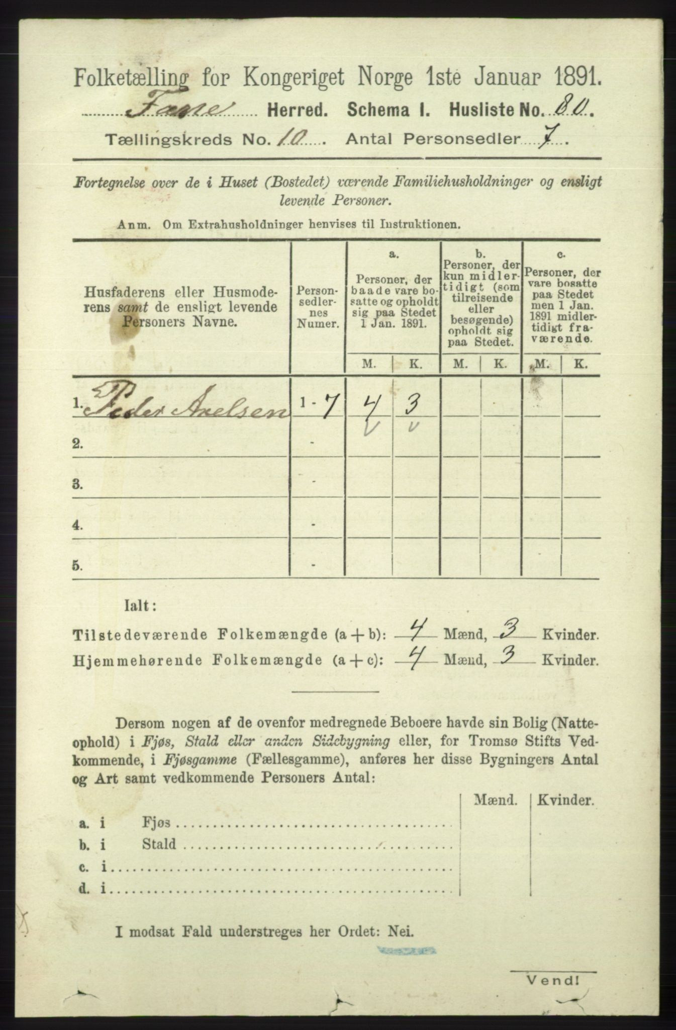 RA, 1891 census for 1249 Fana, 1891, p. 5428