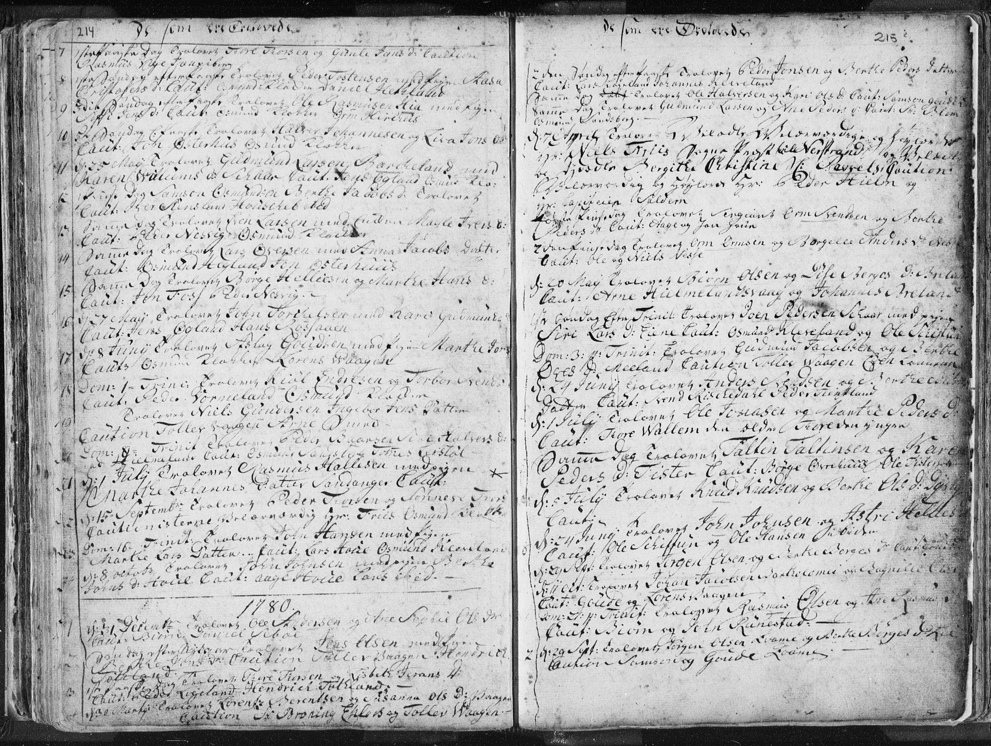 Hjelmeland sokneprestkontor, SAST/A-101843/01/IV/L0001: Parish register (official) no. A 1, 1760-1799, p. 214-215