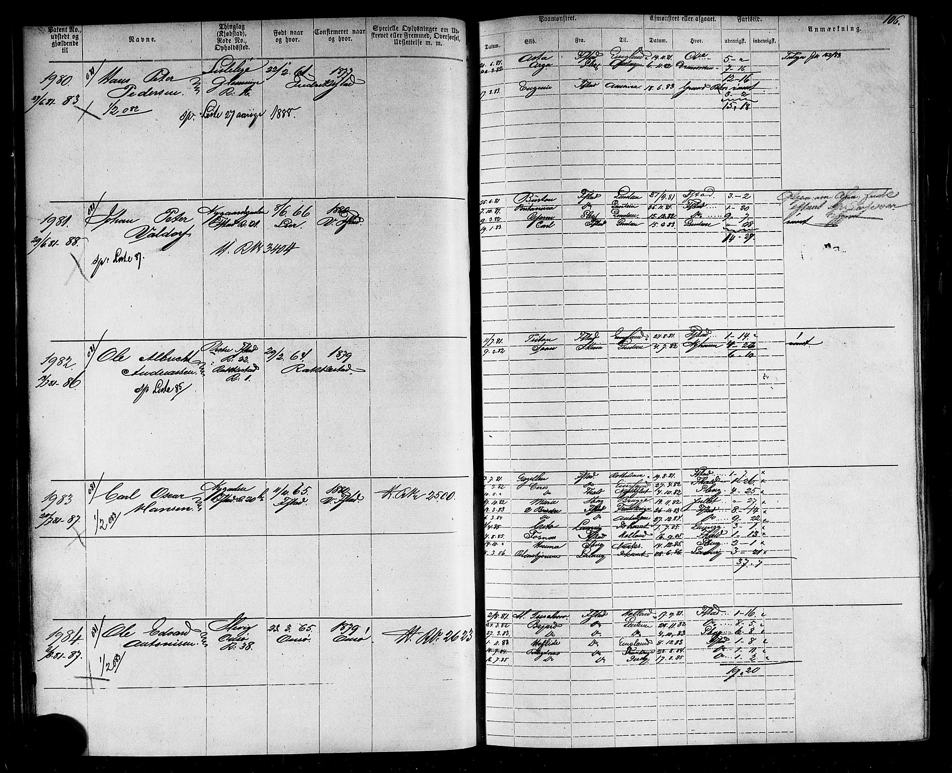 Fredrikstad mønstringskontor, AV/SAO-A-10569b/F/Fc/Fca/L0005: Annotasjonsrulle, 1884-1899, p. 110
