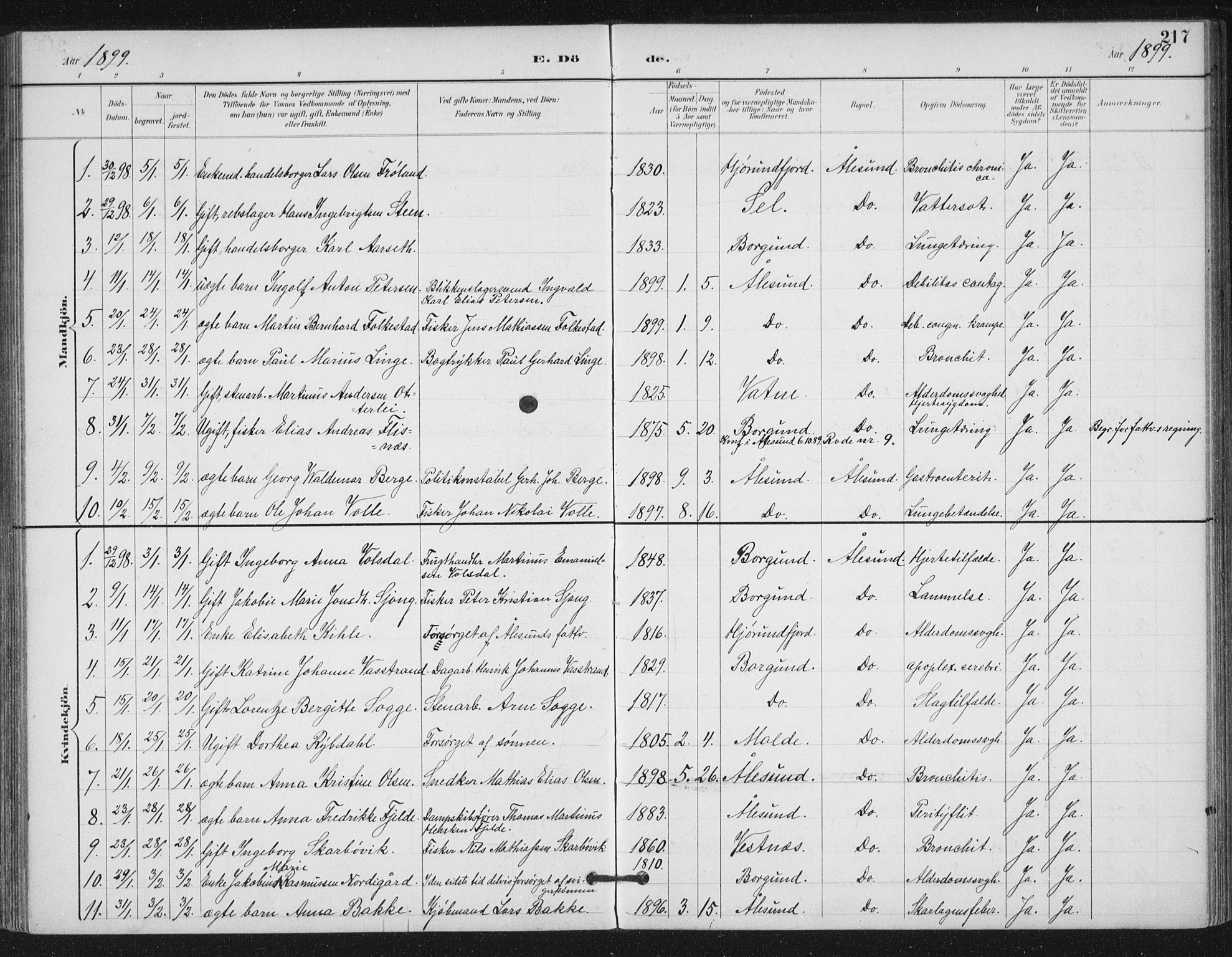 Ministerialprotokoller, klokkerbøker og fødselsregistre - Møre og Romsdal, AV/SAT-A-1454/529/L0457: Parish register (official) no. 529A07, 1894-1903, p. 217